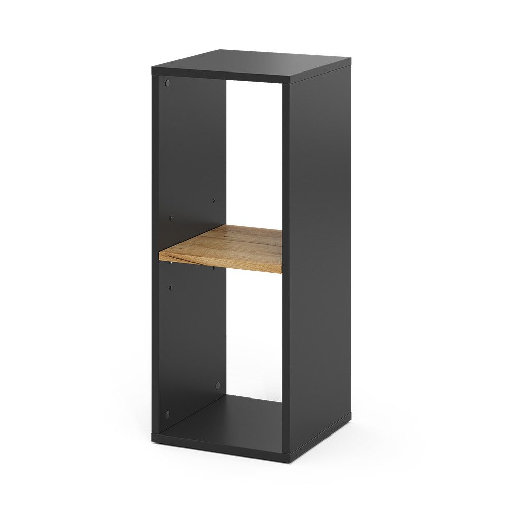 Vicco Bücherregal Tomy, Anthrazit/Goldkraft Eiche, 30 x 74 cm mit 2 offenen günstig online kaufen