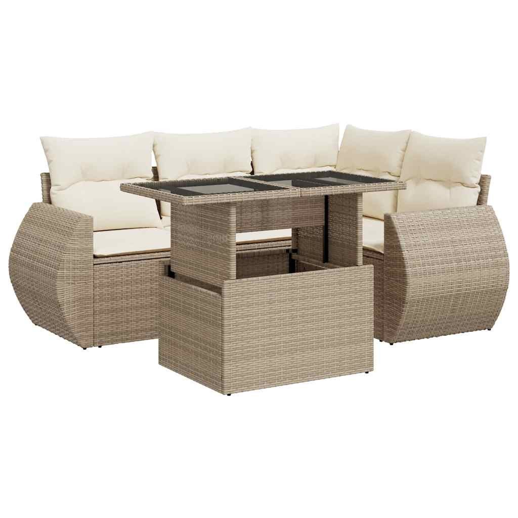 vidaXL Gartenlounge-Set 5-tlg. Garten-Sofagarnitur mit Kissen günstig online kaufen