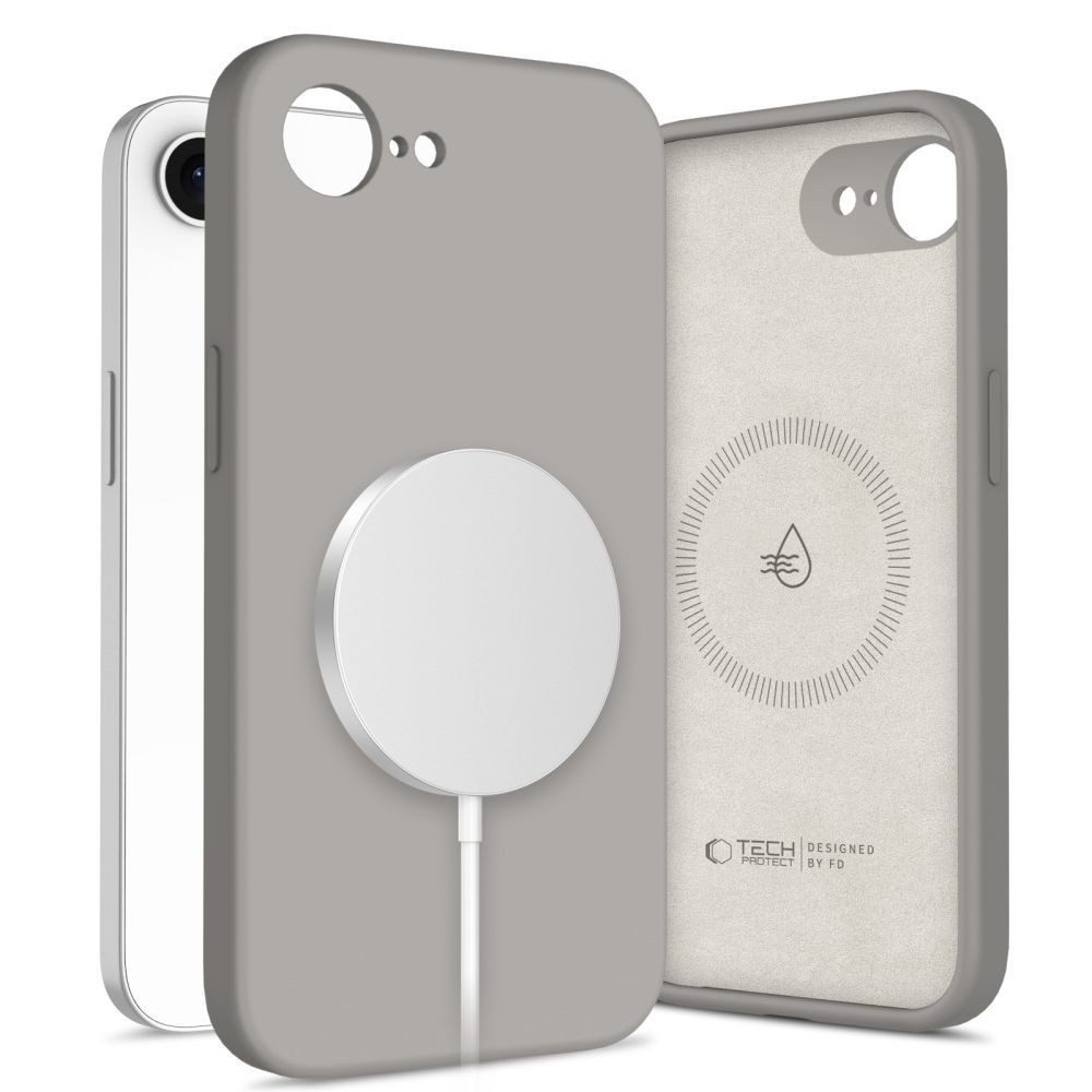 TECH PROTECT Silikon Schutzhülle Handyhülle Magnethülle, gebrauchsfertig, (Spar-Set, 1-tlg., 60 g ultraleicht), MagSafe, Mikrofaser-Innenseite, ultraleicht