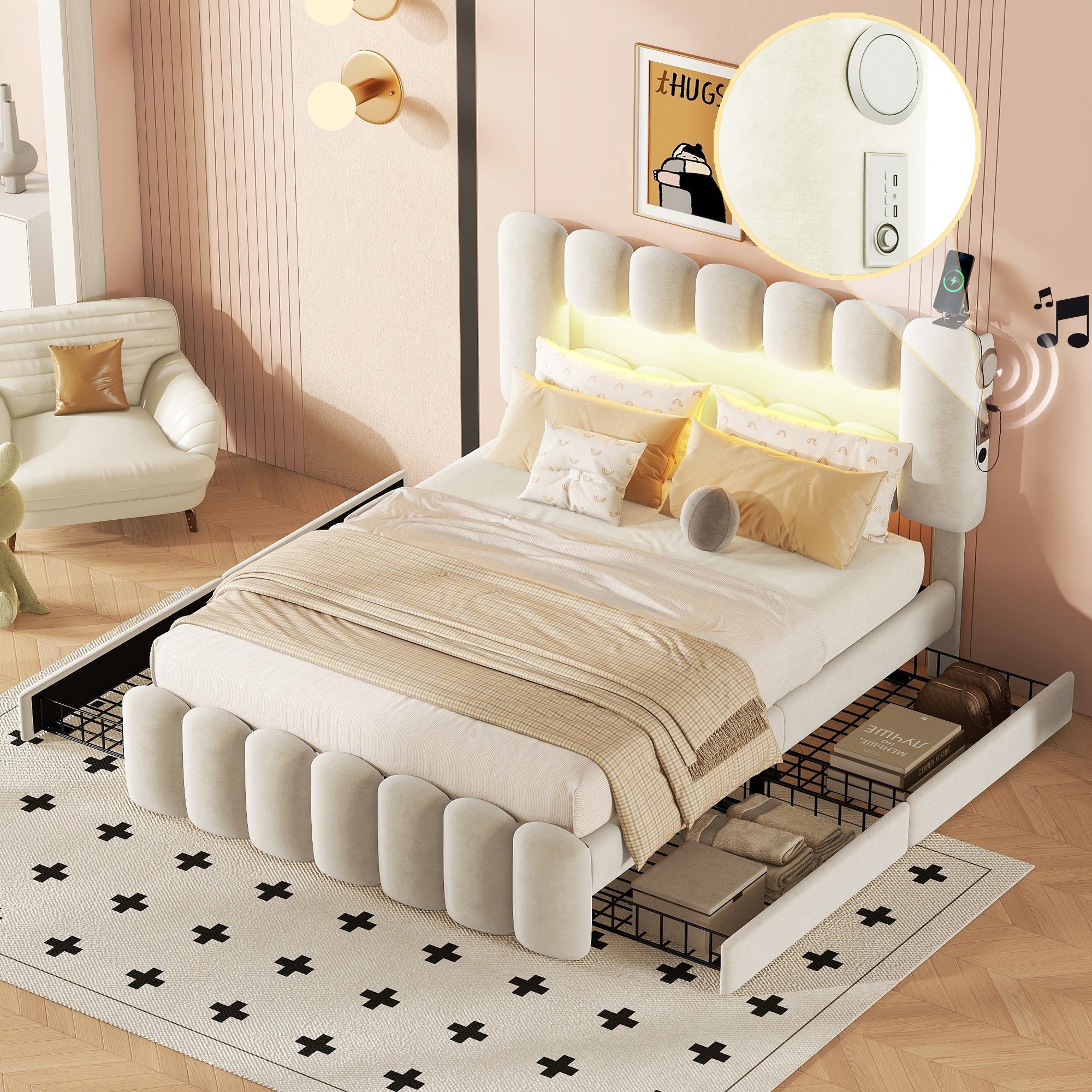 HAUSS SPOLE Polsterbett Polsterbett Funktionsbett Bettrahmen günstig online kaufen