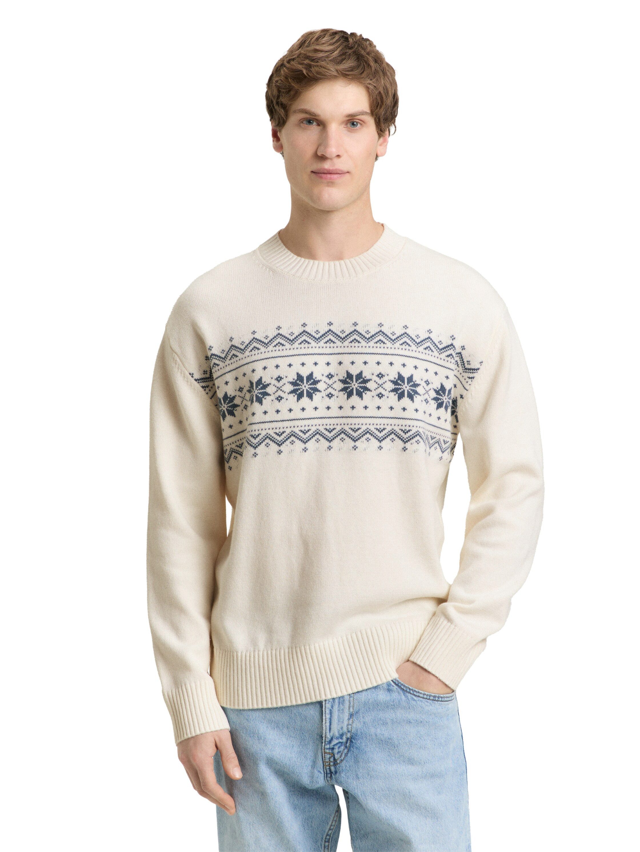 TOM TAILOR Denim Strickpullover mit Norweger-Muster