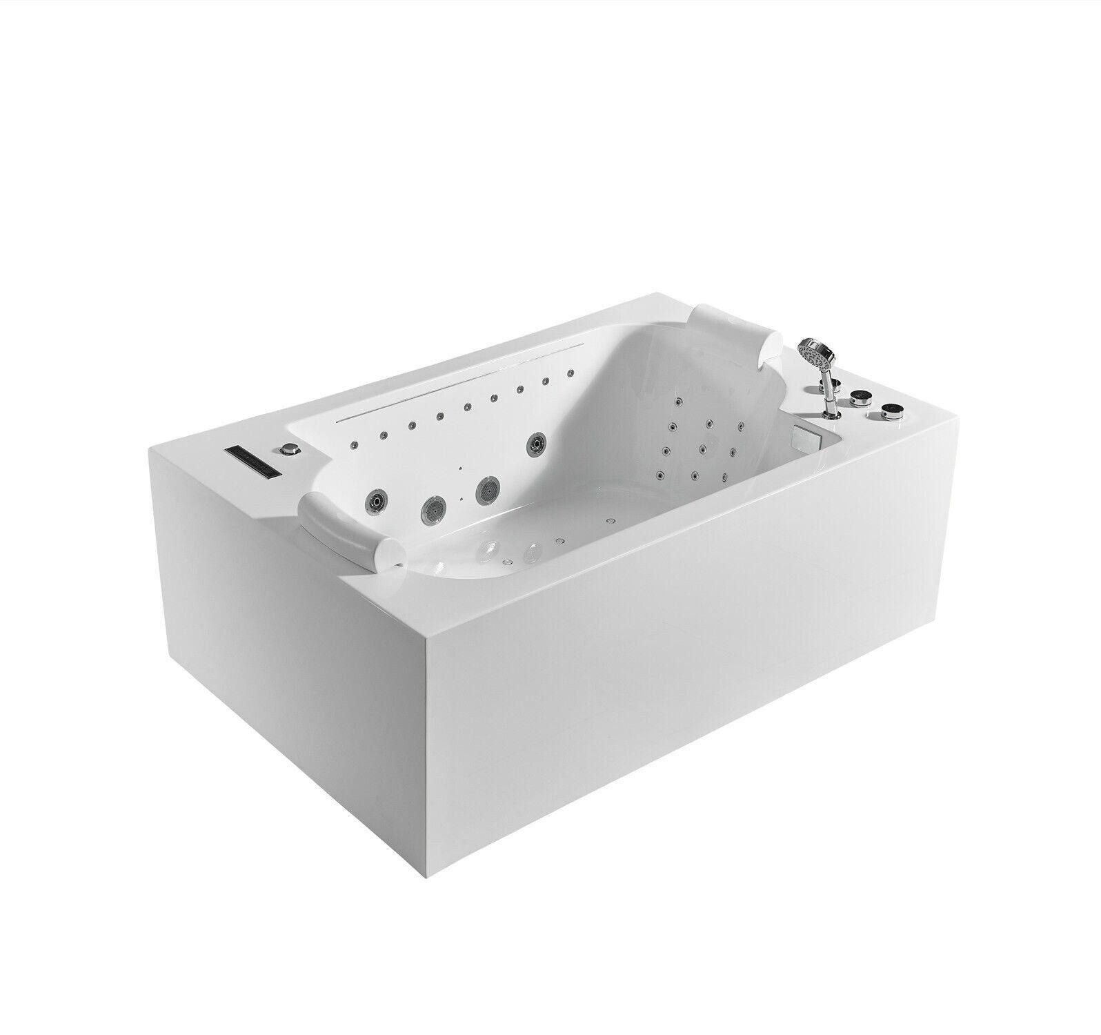 JVmoebel Whirlpool-Badewanne Badewanne Wanne Blasen Indoor Whirlpool Badewanne Spa Wanne LED, (1-tlg), Made in Europa