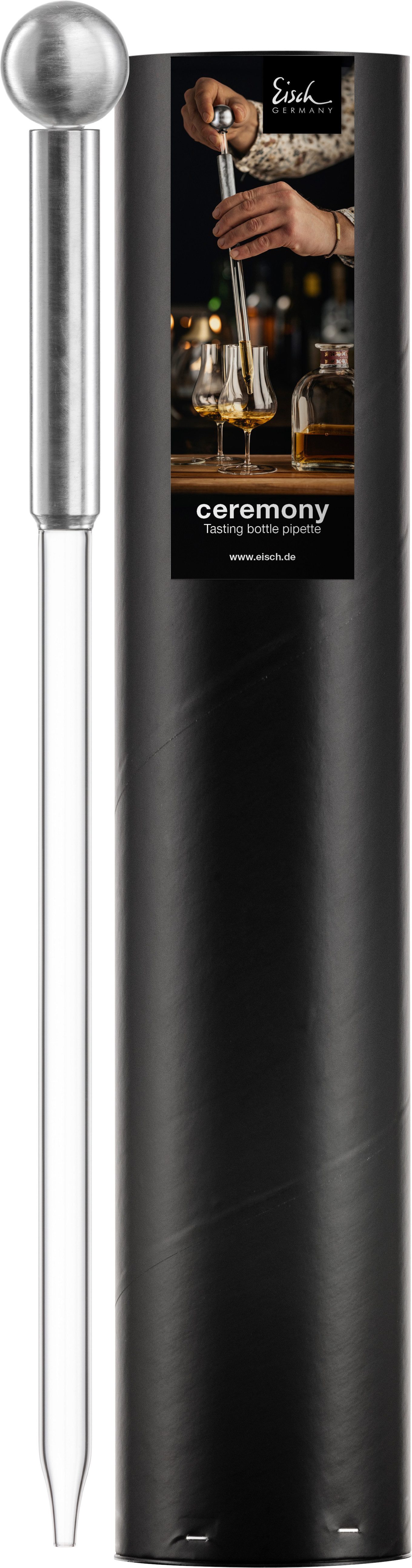 Eisch Germany Whisky-Pipette CEREMONY (1 St), Handgefertigte Pipette mit Silber-Veredelung