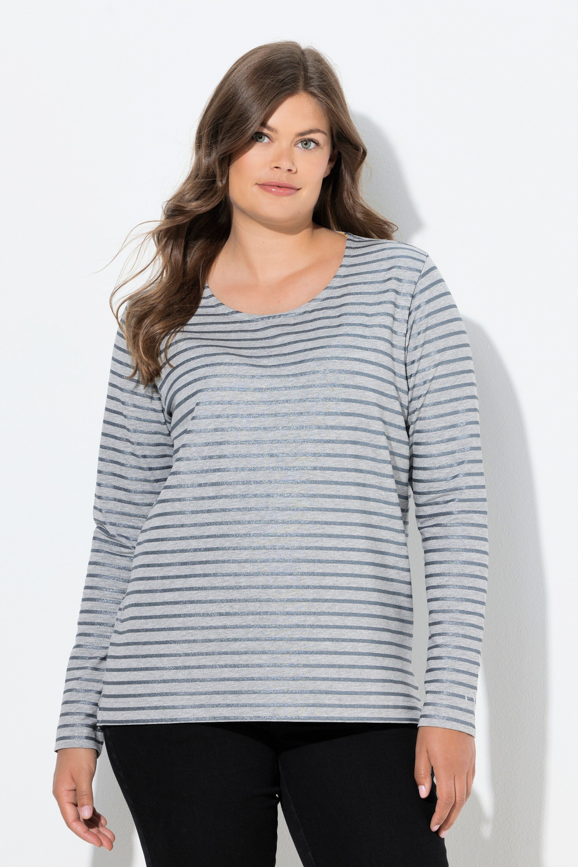 T-Shirt Ringelshirt Langarm Rundhalsausschnitt