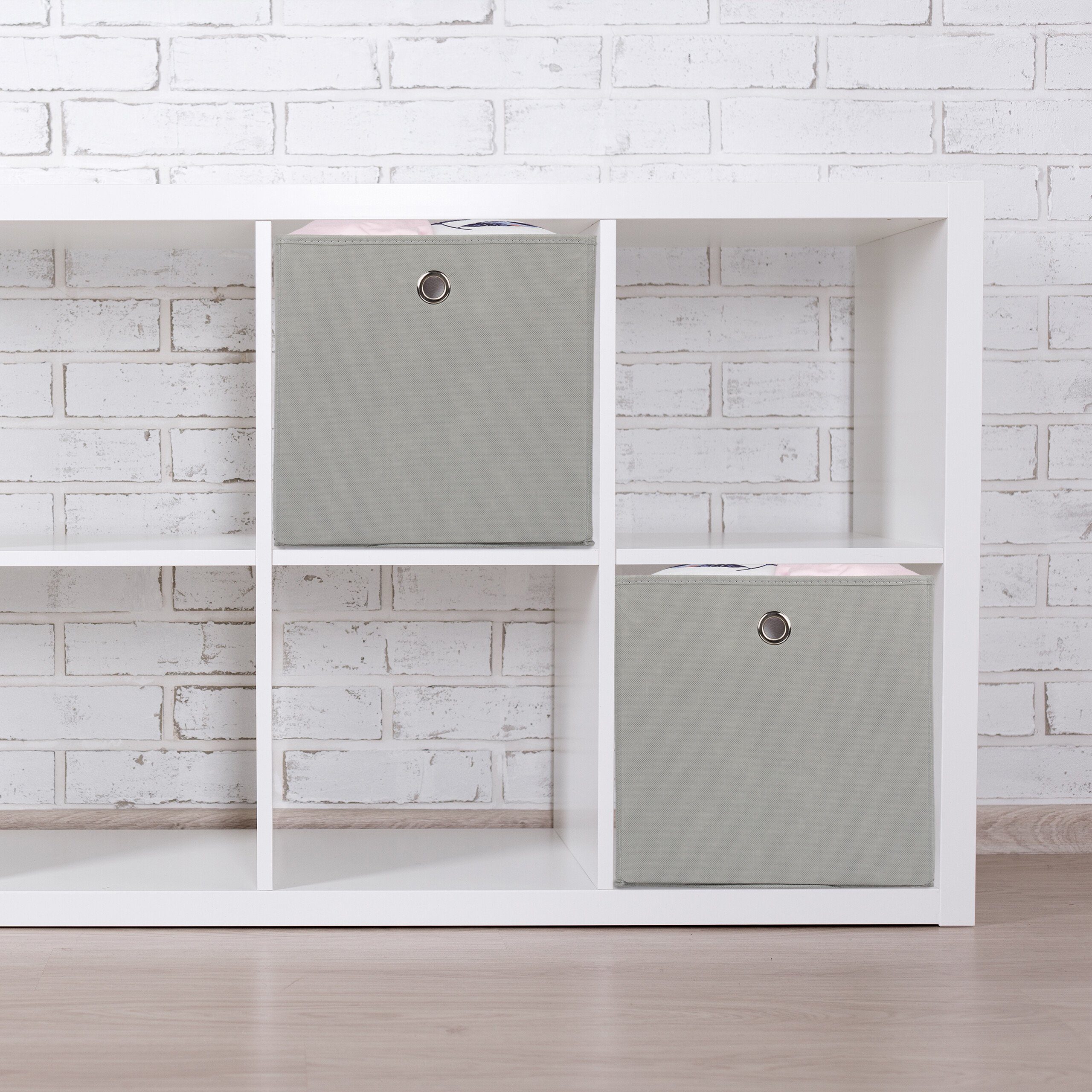 relaxdays Aufbewahrungsbox im 4er Set, Grau günstig online kaufen