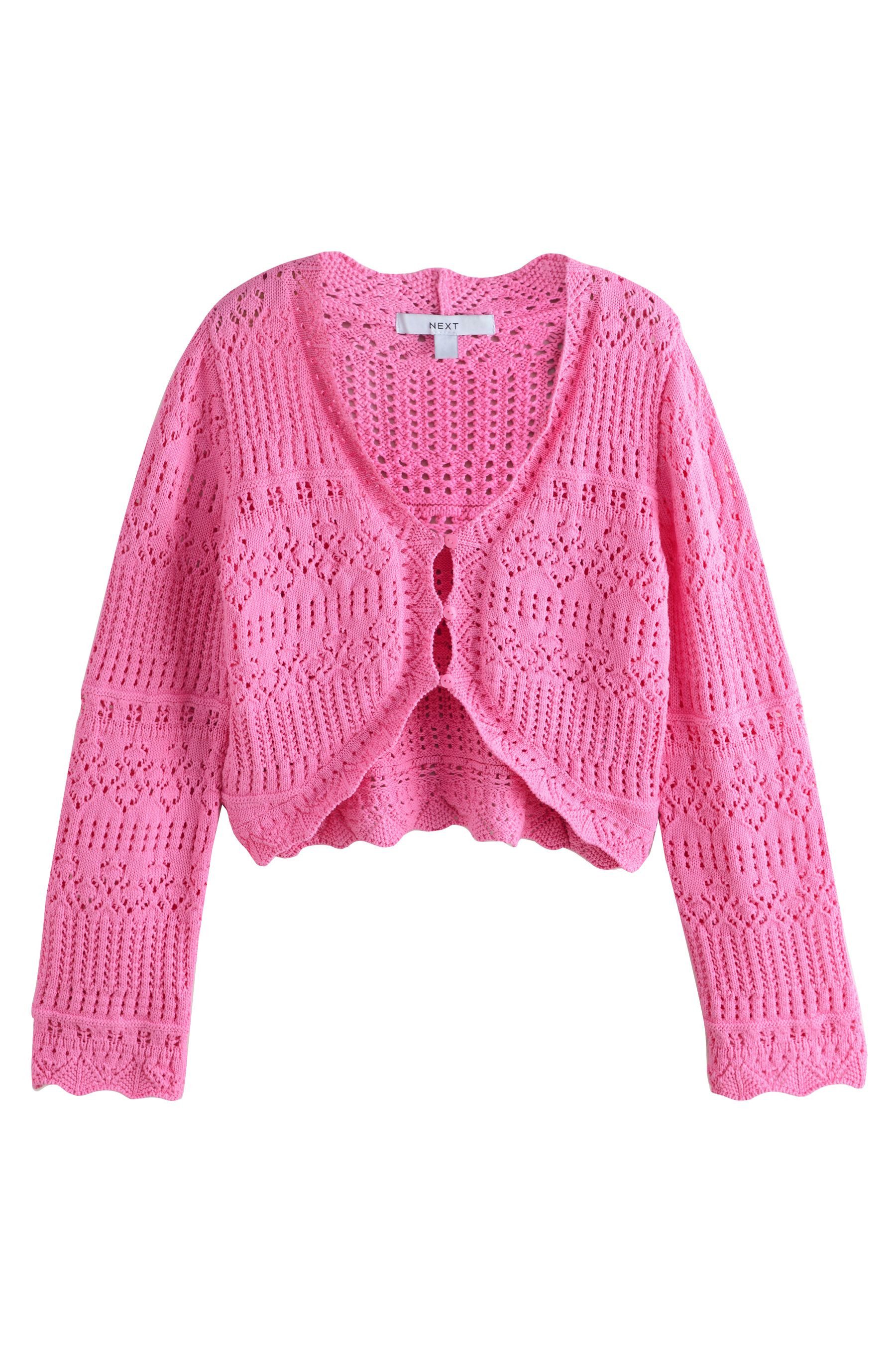 Next Strickjacke Geknöpfte Strickjacke mit langen, weiten Ärmeln (1-tlg)