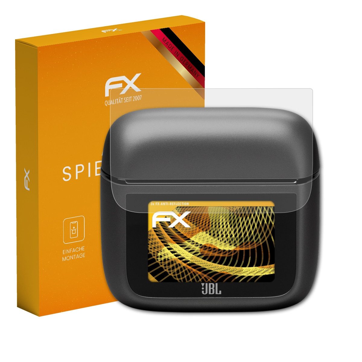 atFoliX Schutzfolie für JBL Tour Pro 3, (3 Folien), Entspiegelnd und stoßdämpfend