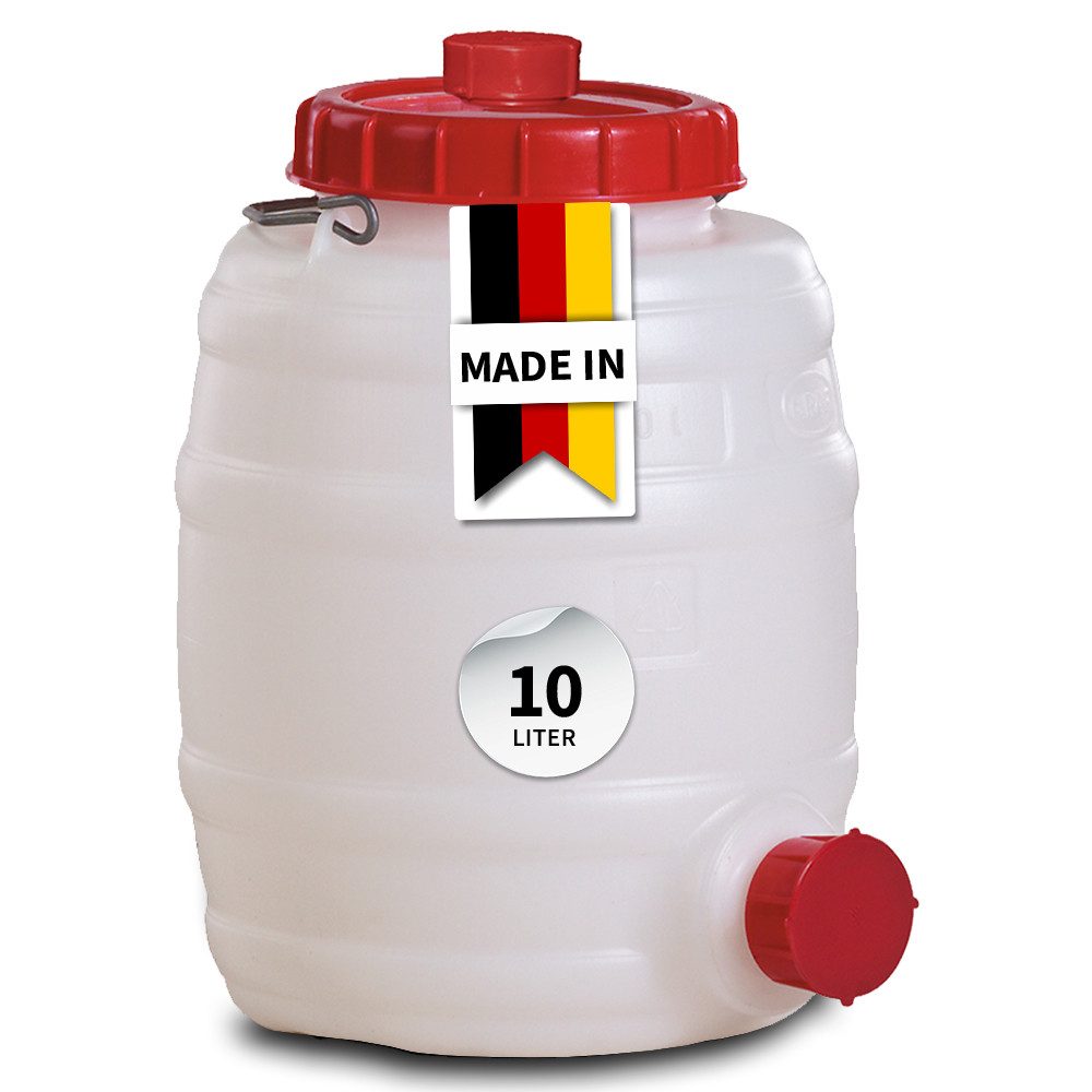 Graf Kanister Universal-Fass 10 Liter rund aus lebensmittelechten PE