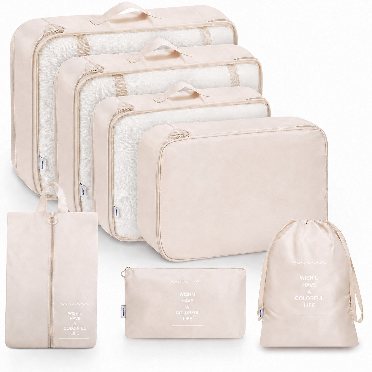 Forrlite Kofferorganizer Kofferorganizer 7-teiliges Set, Packing Cubes, Reise Packtaschen (Kofferorganizer Koffer Organizer Set 7-teiliges, Packing Cubes, Reise Packtaschen)
