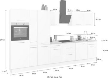 wiho Küchen Küchenzeile Ela, Breite 360 cm, Soft-Close-Funktion, höhenverstellbare Füße