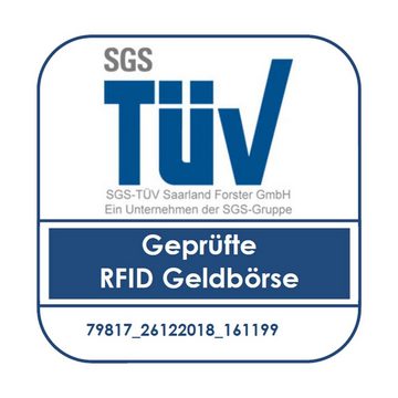 Christian Wippermann Geldbörse Christian Wippermann Herren Damen echt Leder, Kreditkartenbörse Geldbörse mit TÜV geprüftem RFID Schutz