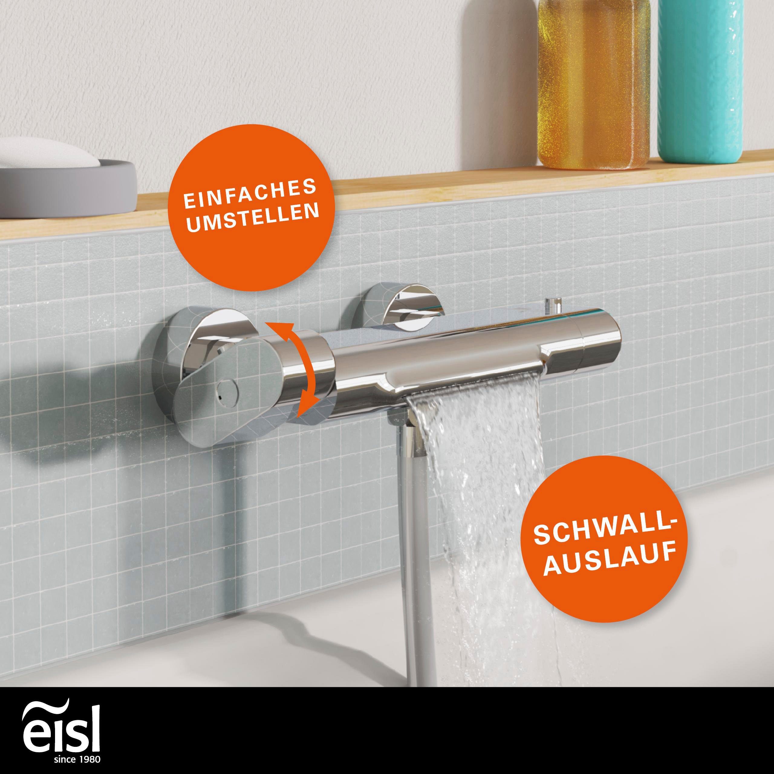 Eisl Wannenthermostat CARNEO Schwallauslauf, Eco-Stopp-Funktion, Sicherheitssperre