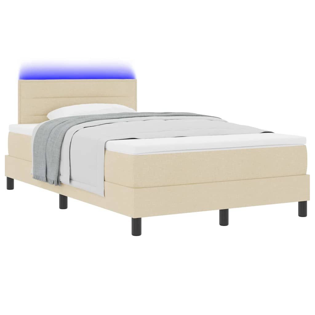 vidaXL Bett Boxspringbett mit Matratze Creme günstig online kaufen