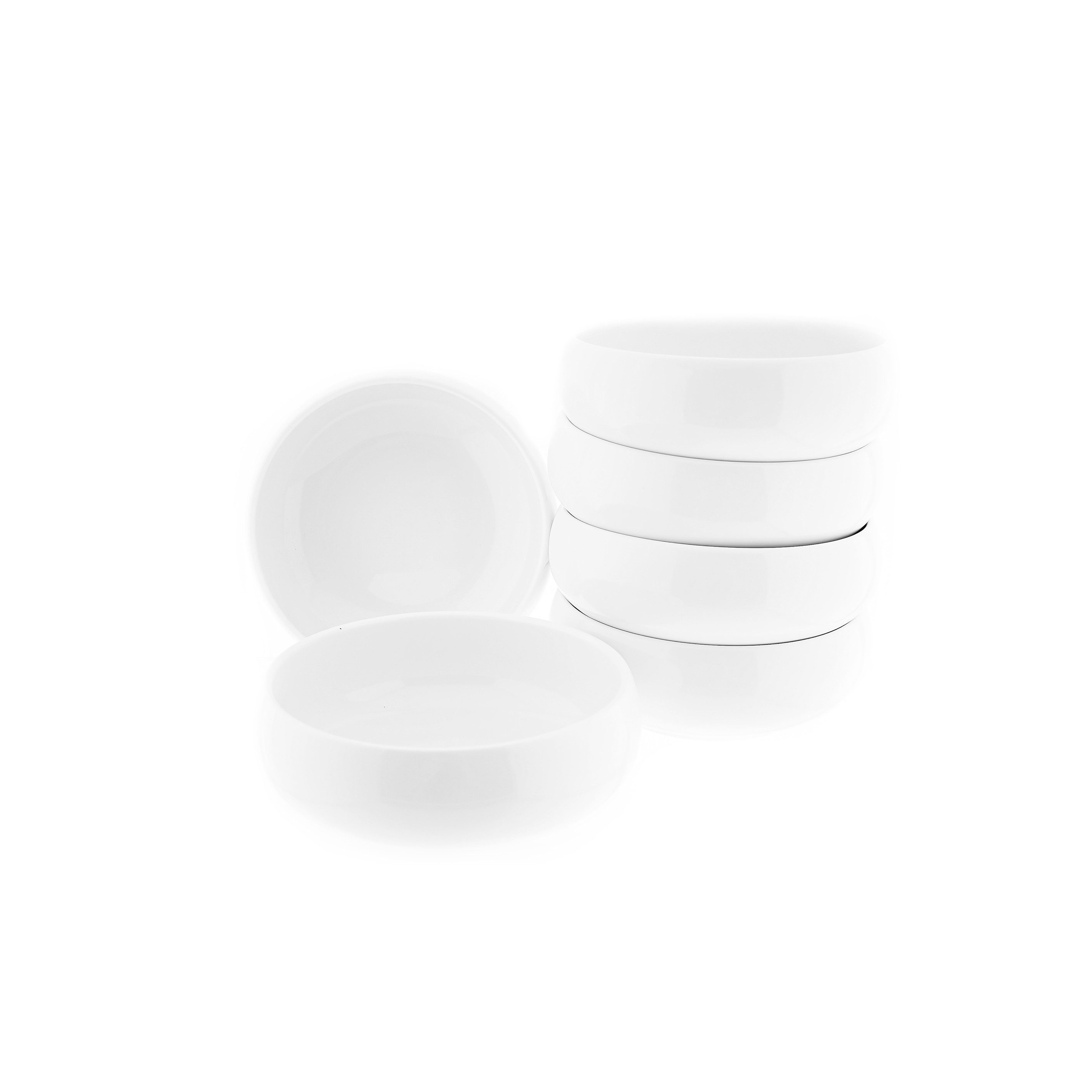 Almina Suppenschüssel Belicia 6 Teiliges Set Suppenschüssel Ø15 cm Porzellan Hochglanz Weiß, Porzellan
