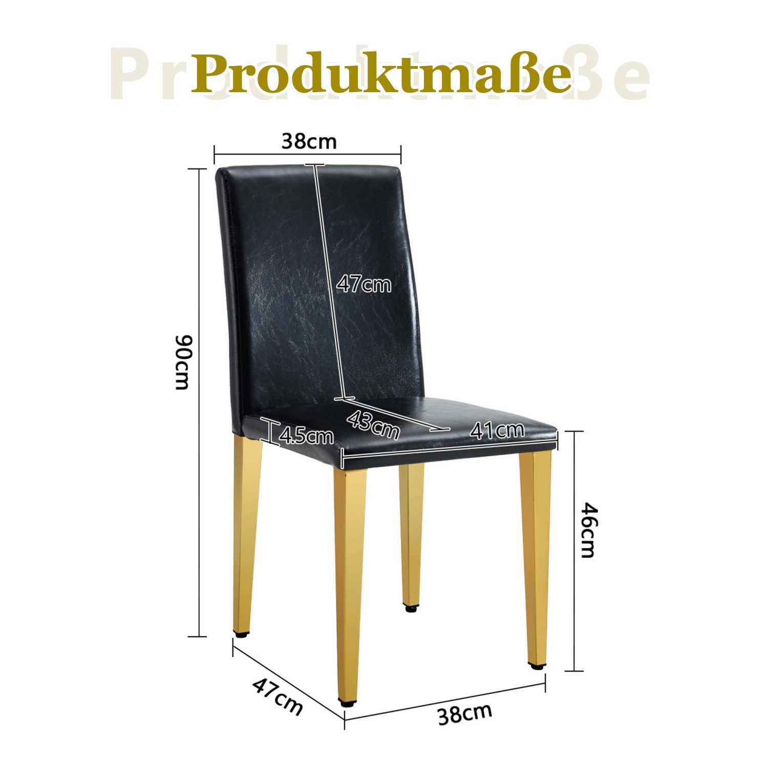 ANYSUN Esszimmerstuhl Esszimmerstühle 2 / 4er Set Kunstleder Modern bequem (Minimalistische,Polsterstuhl, hohe Belastbarkeit, 2 St), Metallbeine,Passt perfekt in moderne Esszimmer, Wohnzimmer u. v. m.