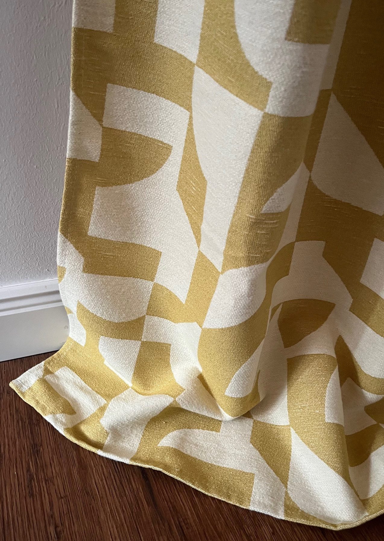 novumfix Vorhang Ösengardine "Polly" gemustert, beige-senf, sehr weich 140x260cm(BxH), blickdicht, extra lang