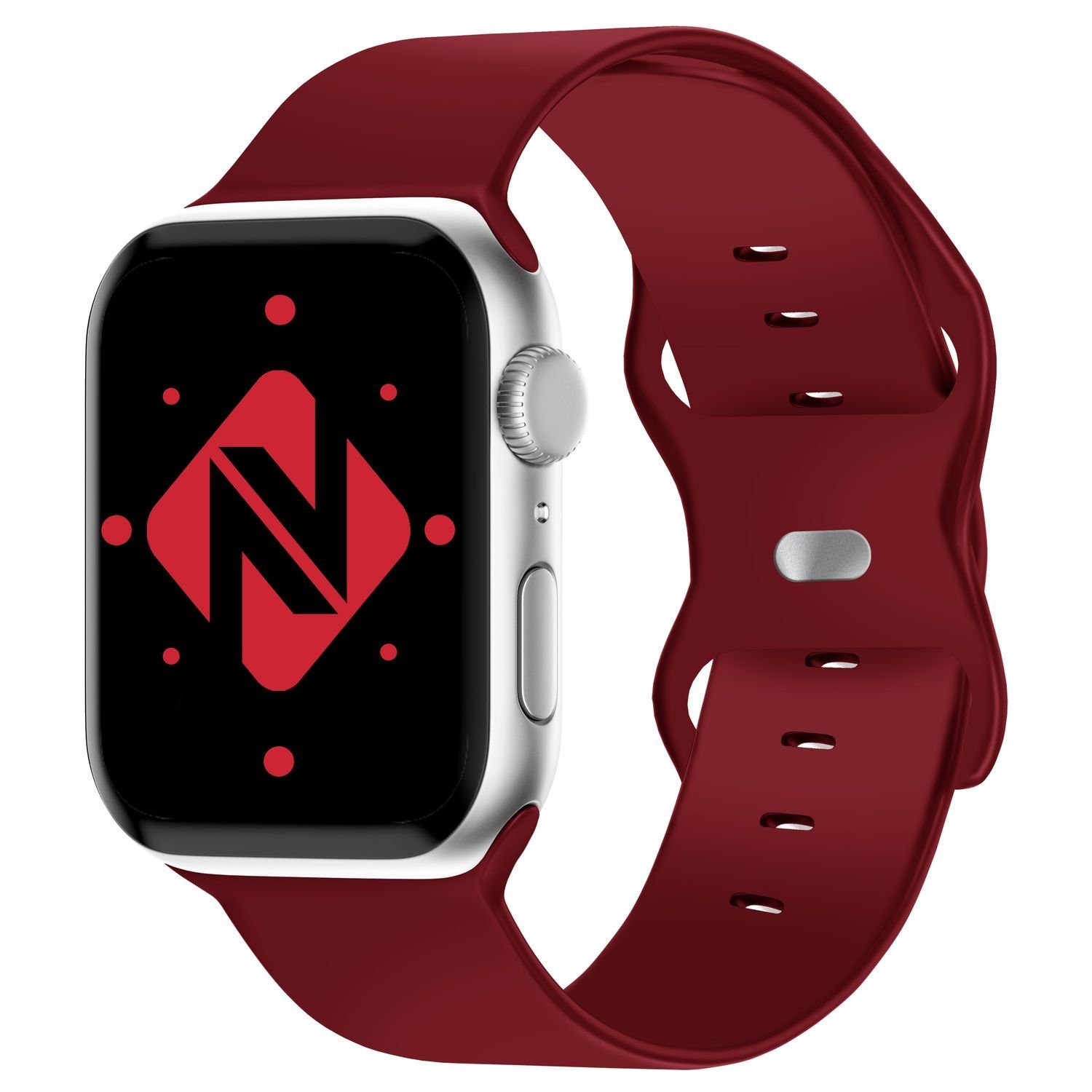 Nalia Smartwatch-Armband Apple Watch 44/45/46/49mm, Silikon Ersatzband / für Sport & Fitness Uhr / Atmungsaktiv / Outdoor