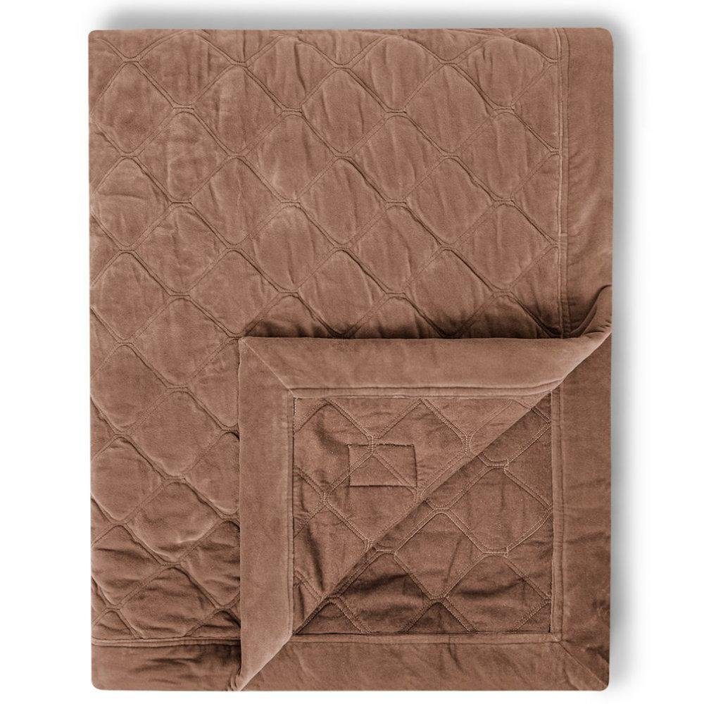 Wohndecke LEXINGTON Tagesdecke Quilted Organic Cotton Velvet Beige (160x240), Lexington