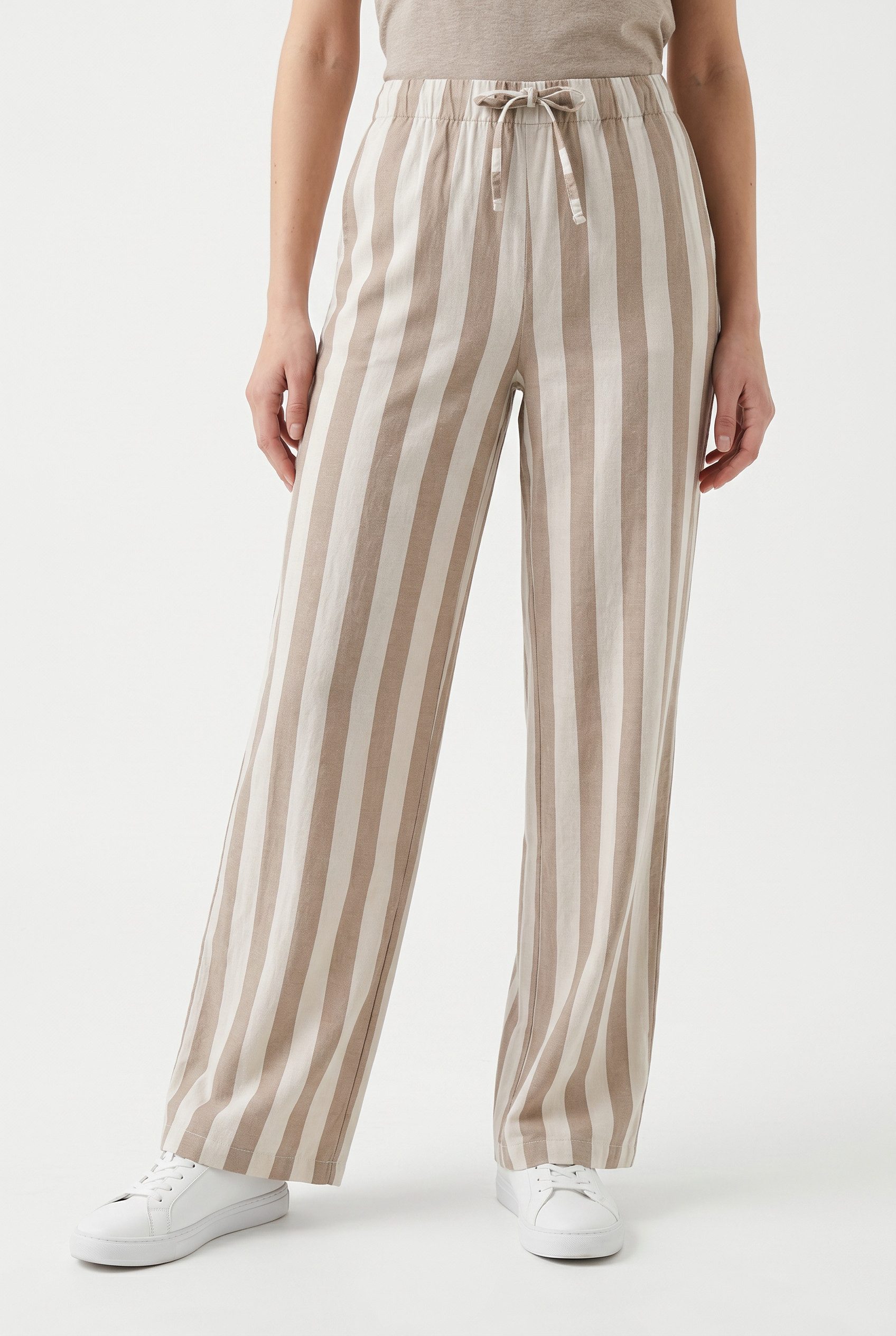 ONLY Schlupfhose ONLGOA MW LINEN BL PULL-UP PANT CC PNT mit Leinen