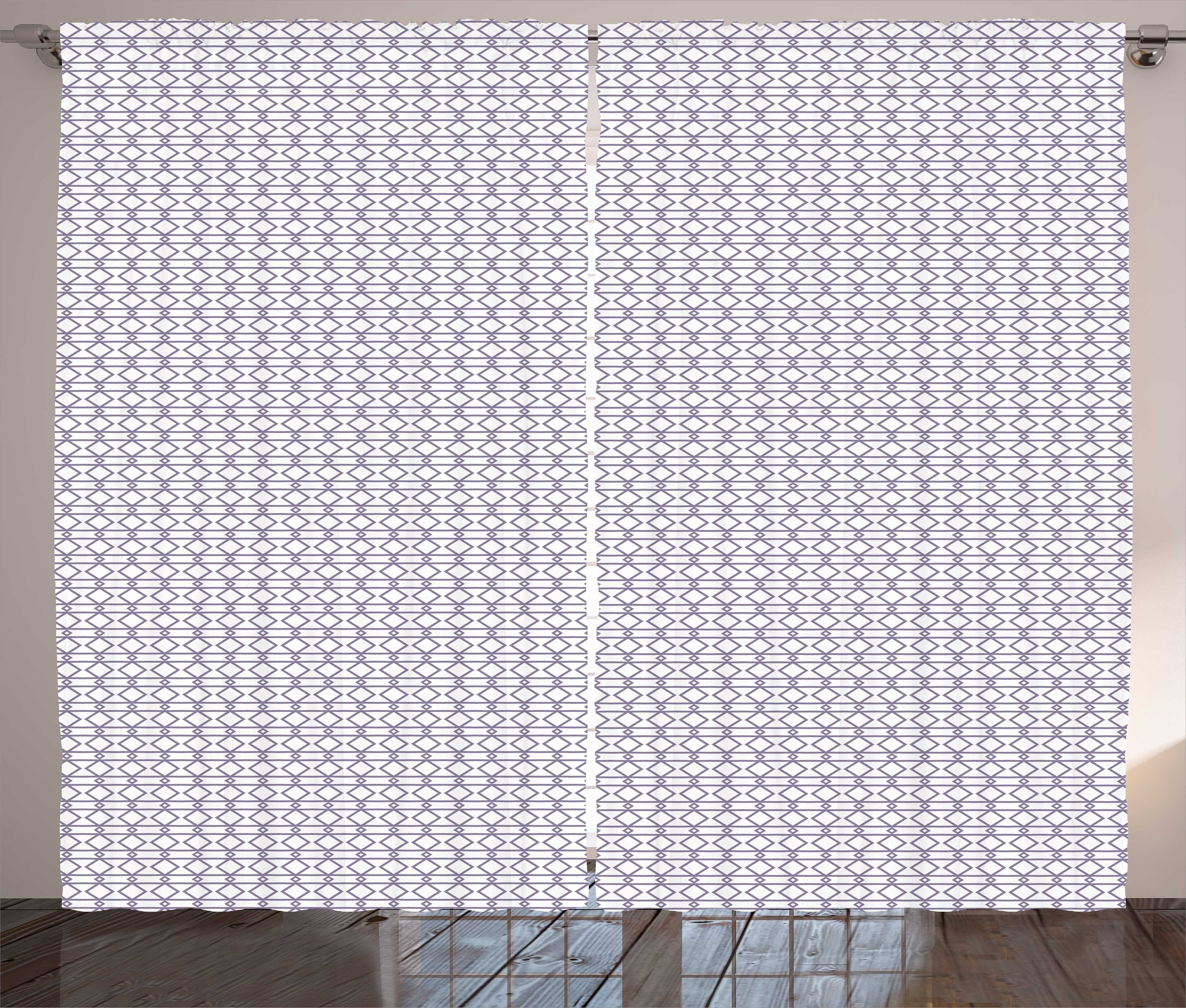 Gardine Schlafzimmer Kräuselband Vorhang mit Schlaufen und Haken, Abakuhaus, Abstrakt Klassisches Monochrom-Muster