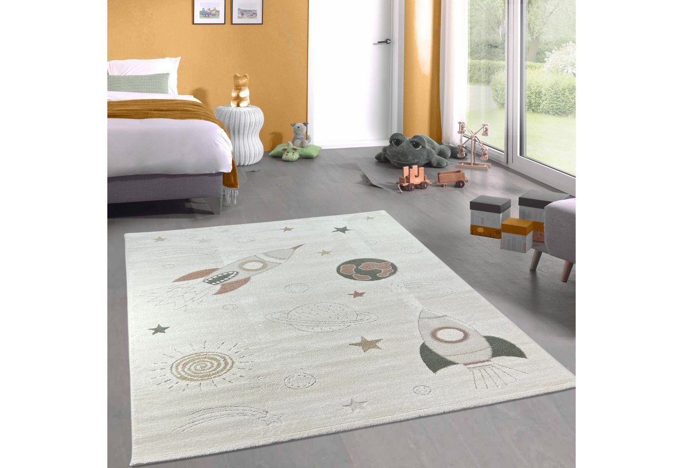 Carpetia Kinderteppich Modern Spielteppich, rechteckig, Höhe: 14 mm, Hoch-Tief 3D Effekt Pflegeleicht Allergikergeeignet