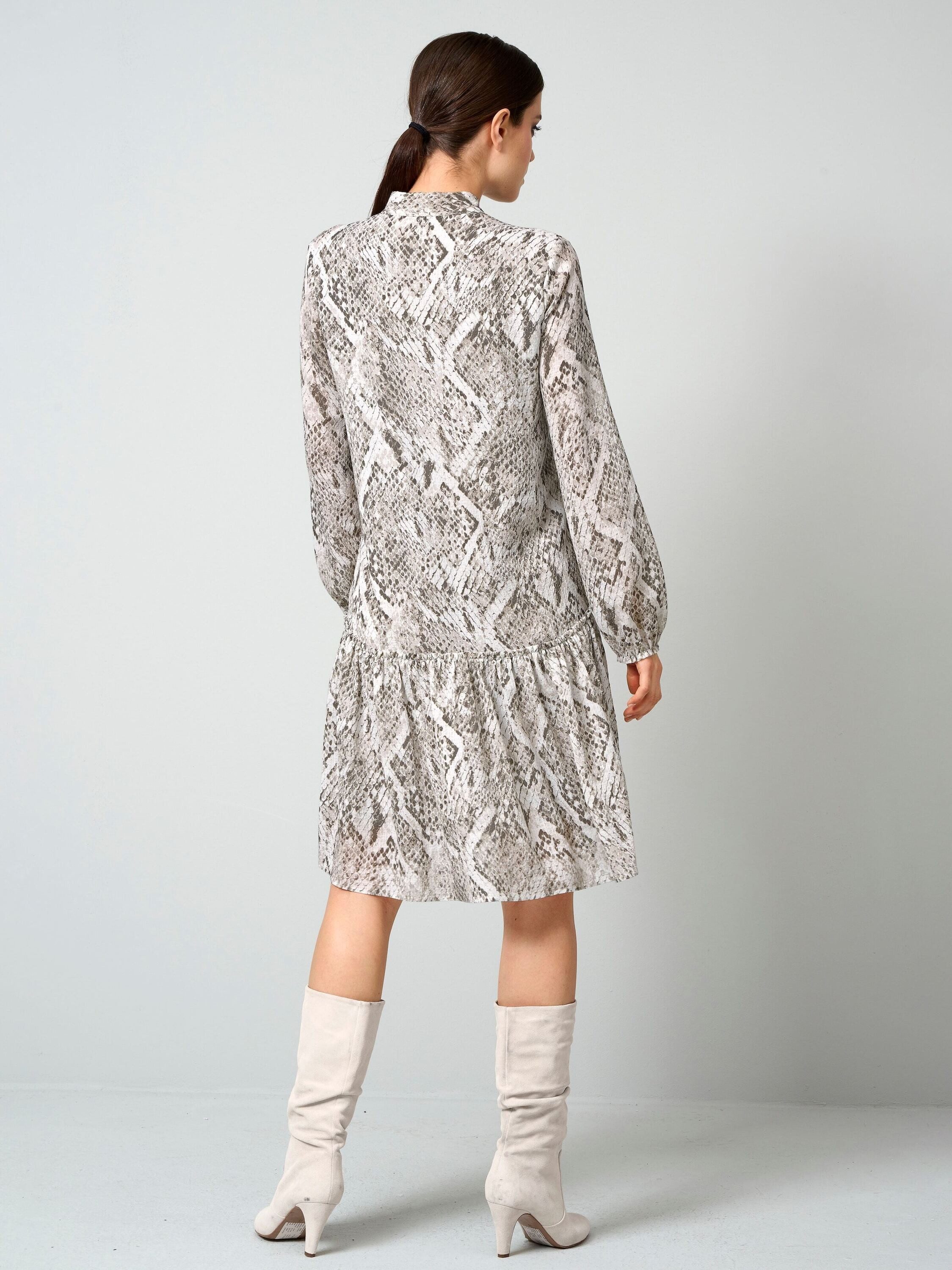 Alba Moda Druckkleid Druckkleid mit V-Ausschnitt und Schluppe