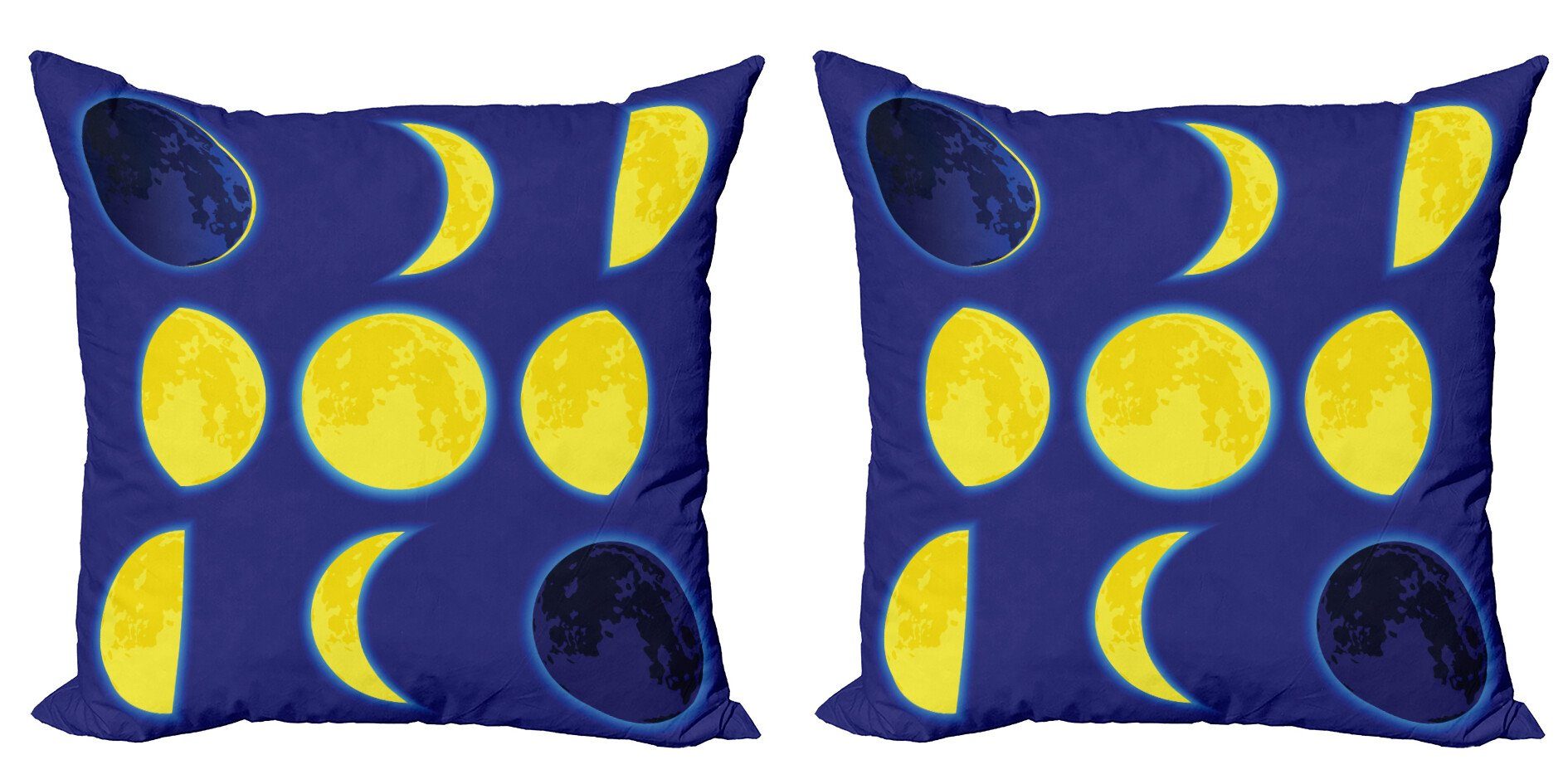 bei Doppelseitiger Abakuhaus Accent Digitaldruck, (2 Stück), Modern Schema Mond Mondphasen Nacht Kissenbezüge