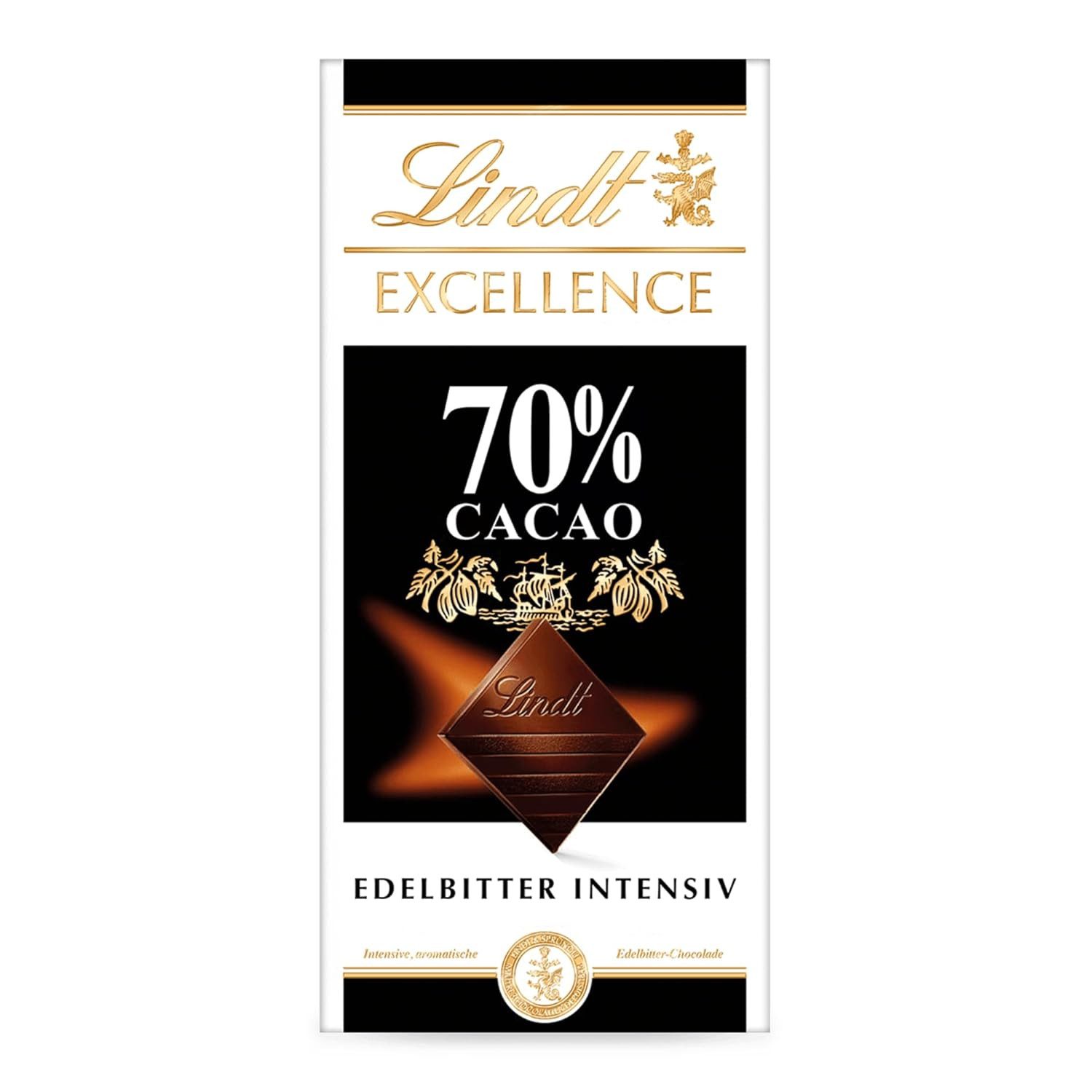 LINDT Schokolade LINDT Edelbitter Intensiv Schokolade Tafel Excellence 70% Cacao 100g