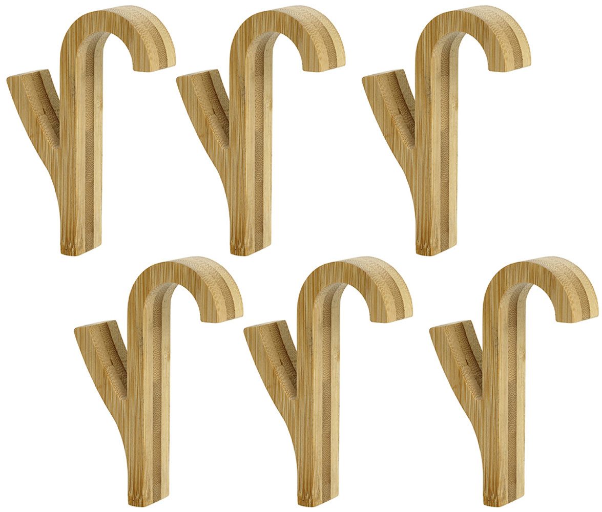 WENKO Handtuchhaken Bambus, (Set, 6-St), für Handtuchheizkörper, platzspare günstig online kaufen