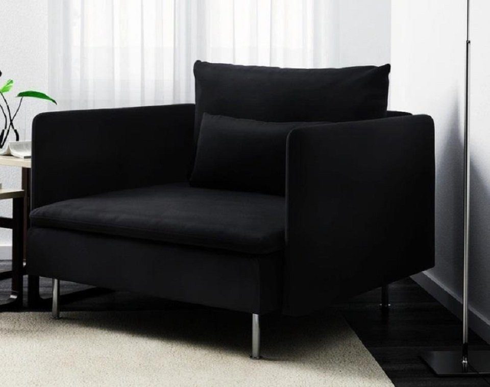 Ecksofa Textil Garnitur Couch L-Form Ecksofa Design Sofa Modern Schwarz JVmoebel