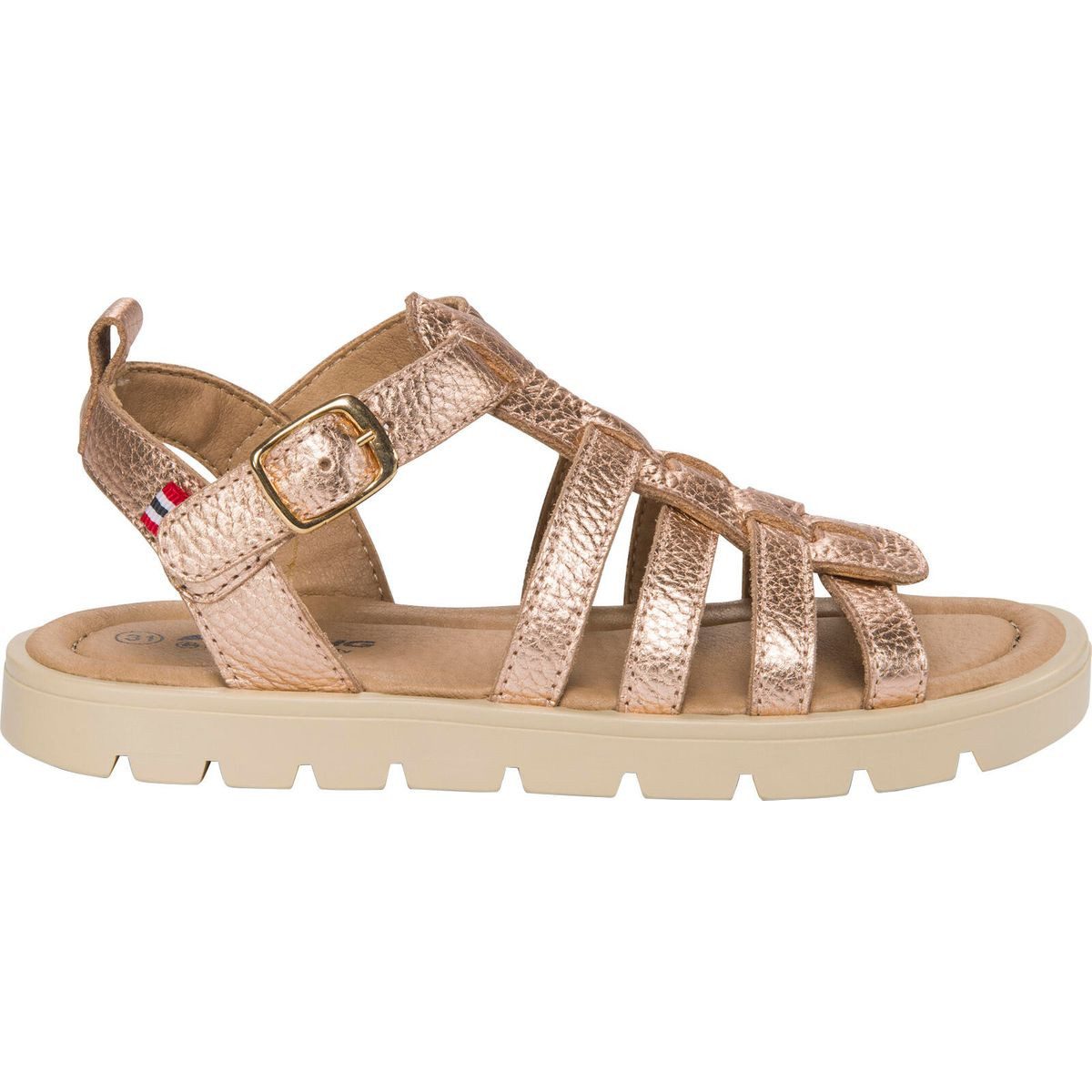 Viking Alm Barefoot Sandal 1V Outdoorsandale Hochwertige Mädchensandalen aus Vollnarbenleder mit verstellbarer