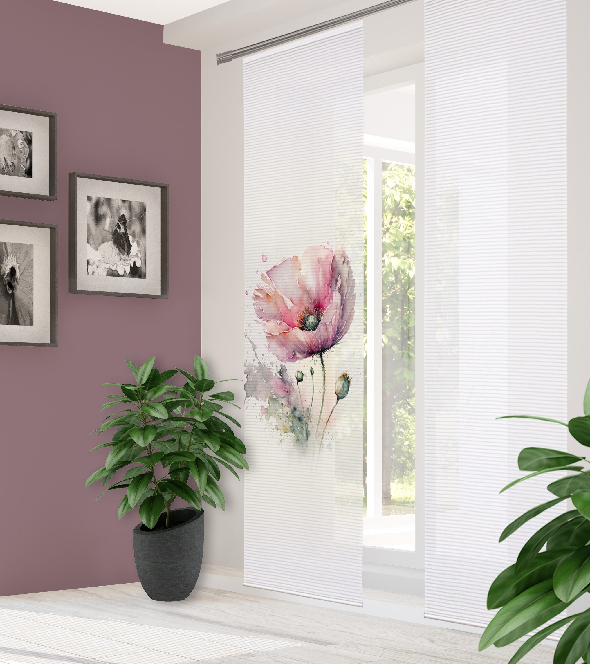 HOME in green Schiebegardine MELIORA (1 St), Paneelwagen, halbtransparent, günstig online kaufen