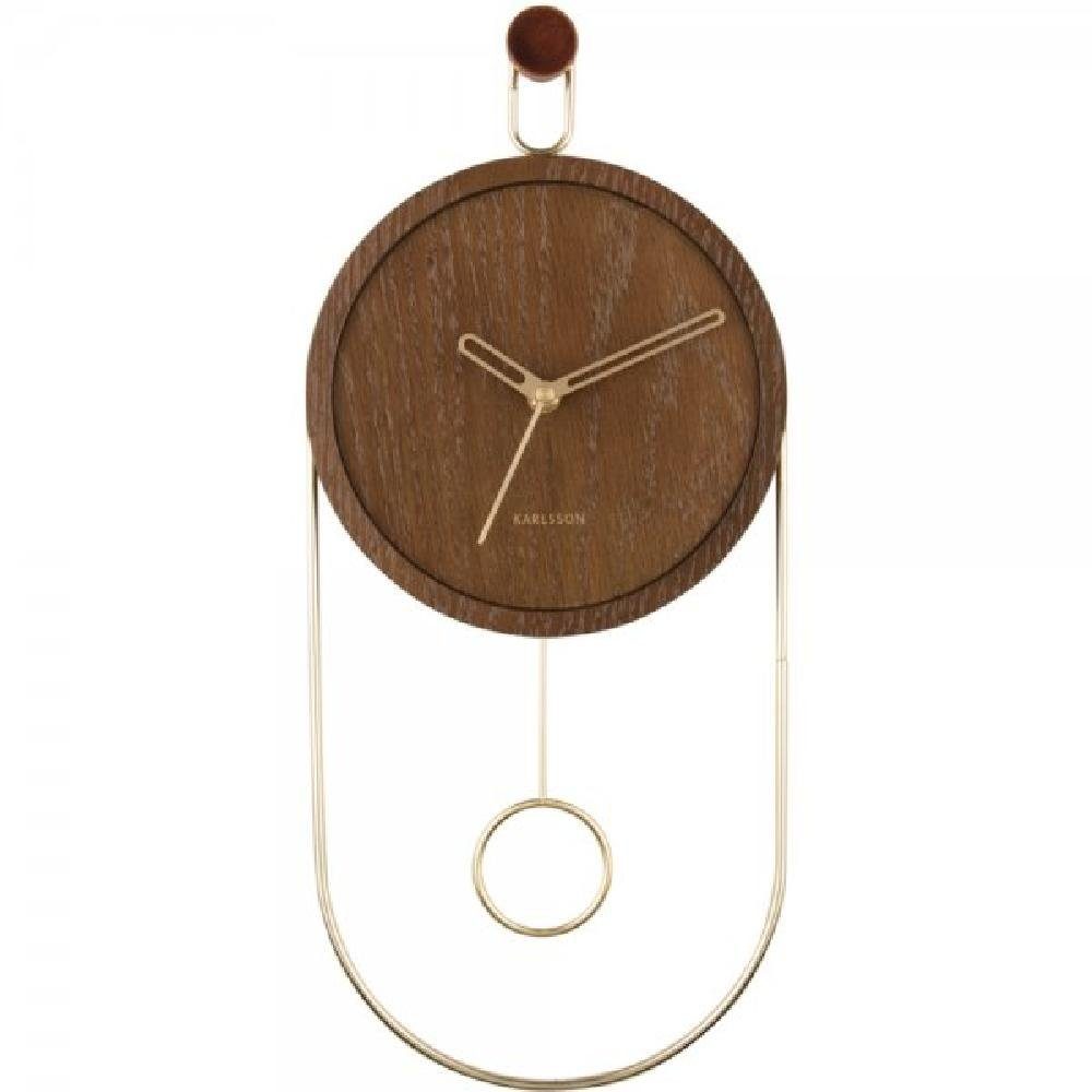 Karlsson Uhr Wanduhr Swing Pendulum Dark Wood Veneer