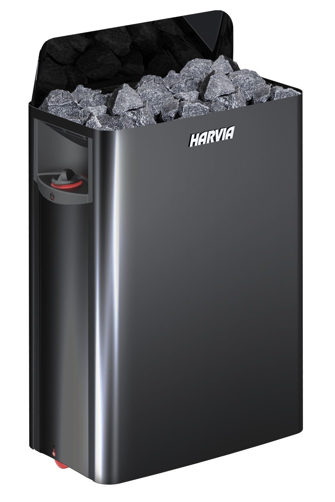 HARVIA Saunaofen Harvia The Wall Black Steel 9,0 kW, 9 kW, Integrierte Steuerung, Elektrisches Heizen; Gleichmäßige Wärmeverteilung; Aufgussbetrieb