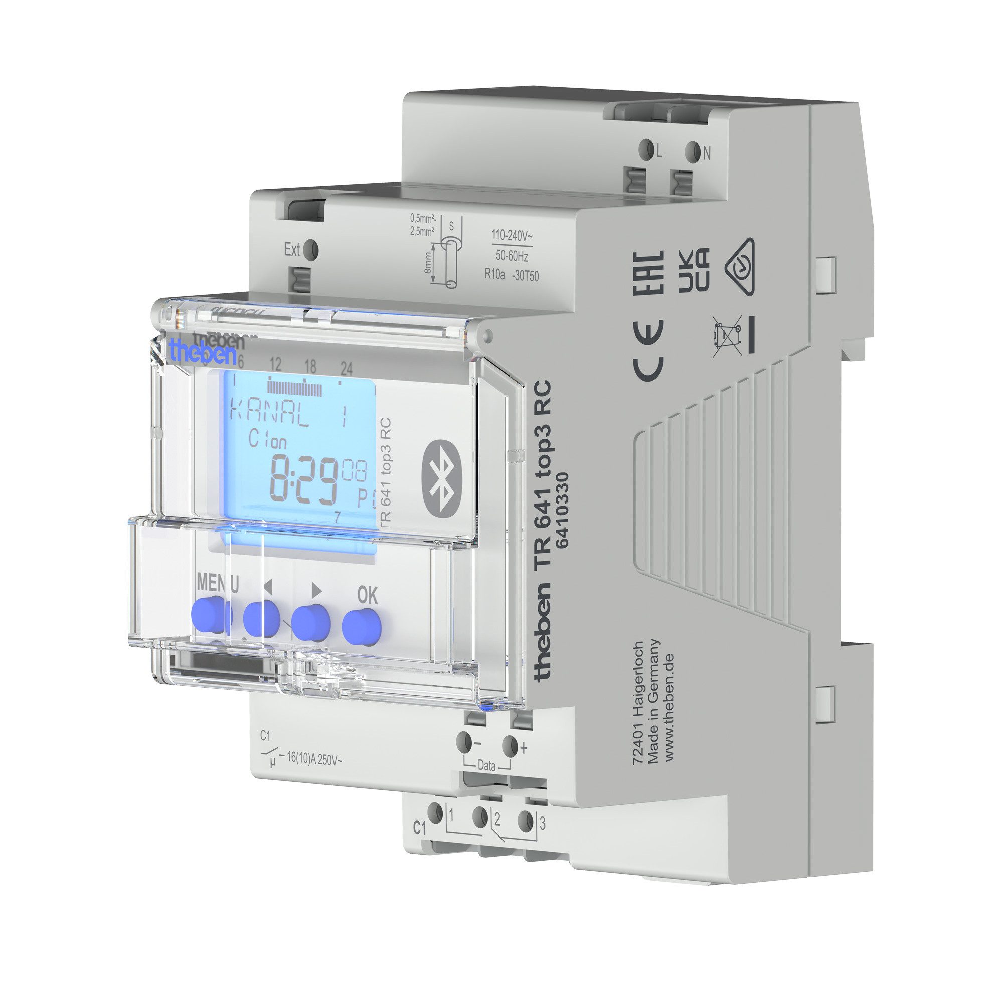 theben Zeitschaltuhr TR 641 top3 RC BLE, 1-Kanal, Astrofunktion, Bluetooth App, 800 Speicherplätze, 600W