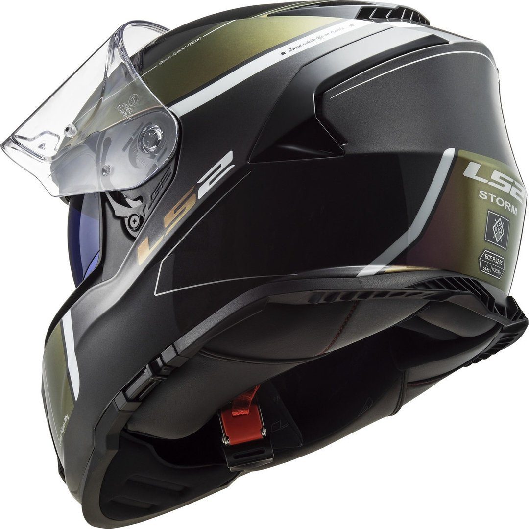 LS2 Motorradhelm FF800 Storm Velvet Helm, vorbereitet für Kommunikationssystem,integriertes Sonnenvisier