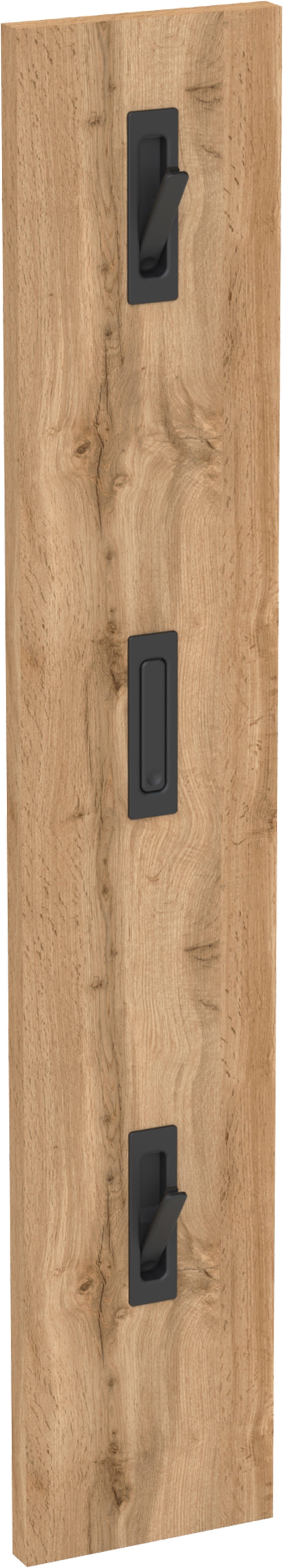 Schildmeyer Garderobenpaneel Saga, mit 3 ausklappbaren Kleiderhaken, Made in Germany (1 St), Fühlbare Holzstruktur, Made in Germany