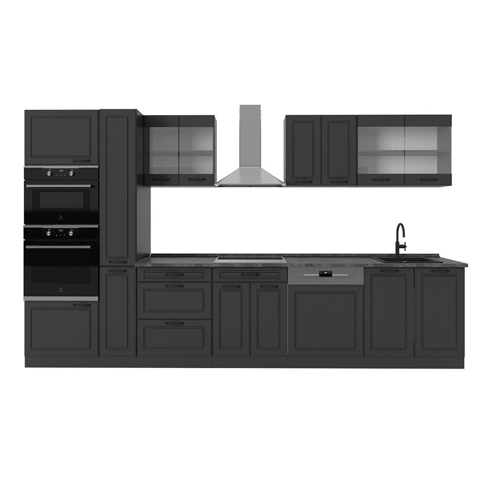 Vicco Küchenzeile R-Line, Anthrazit Landhaus/Anthrazit, 350 günstig online kaufen