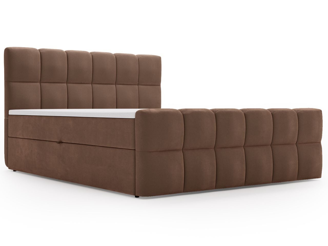 GrainGold Boxspringbett Alicante (Set, Boxspringbett, zwei Bettkästen, Topper), zwei Bettkästen, Topper, Bonell-Matratze, gestepptes Kopfteil