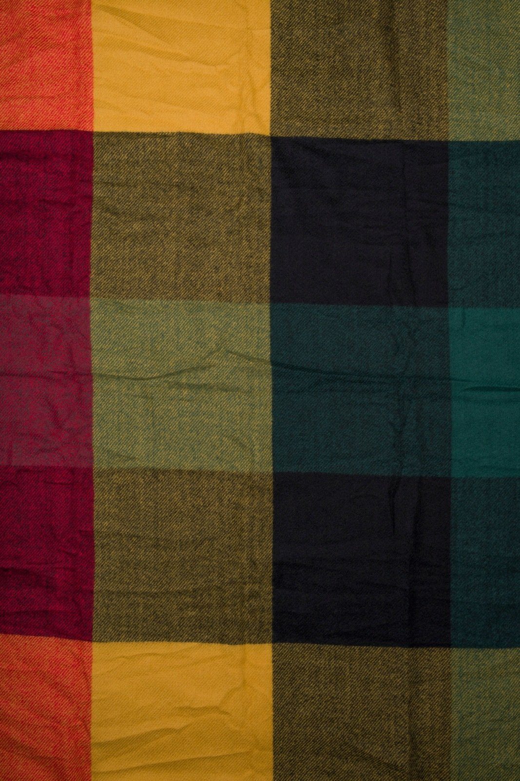Rot-Grün-Gelb Deckenschal XXL-Schal, Muster (1-St), XXL Karo styleBREAKER und mit Fransen