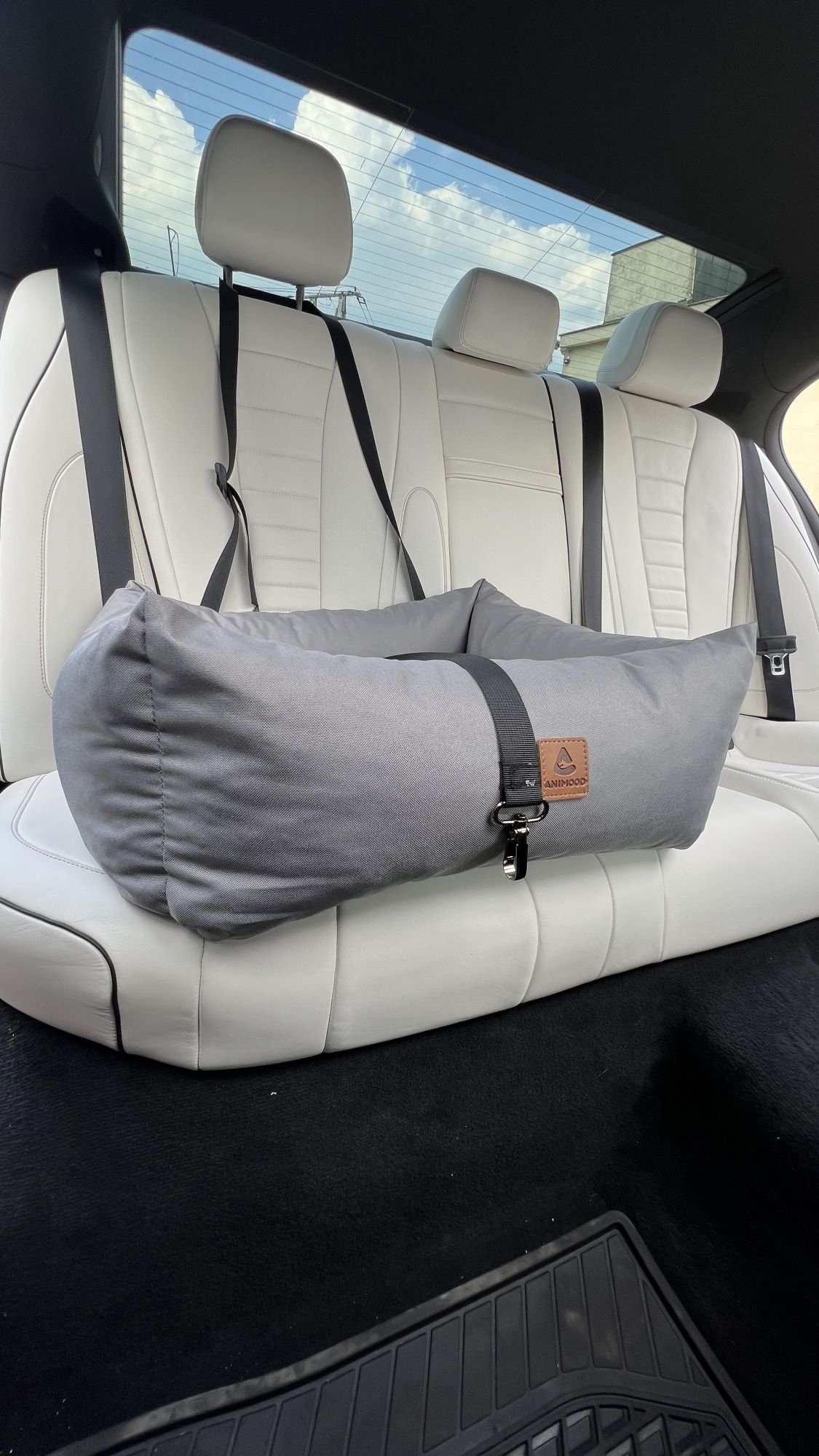 Animood Hunde-Autositz Hundeautositz Julian grau S Hundesitz Tierautositz 58x53x20 cm, Kodura, wasserfestes Material