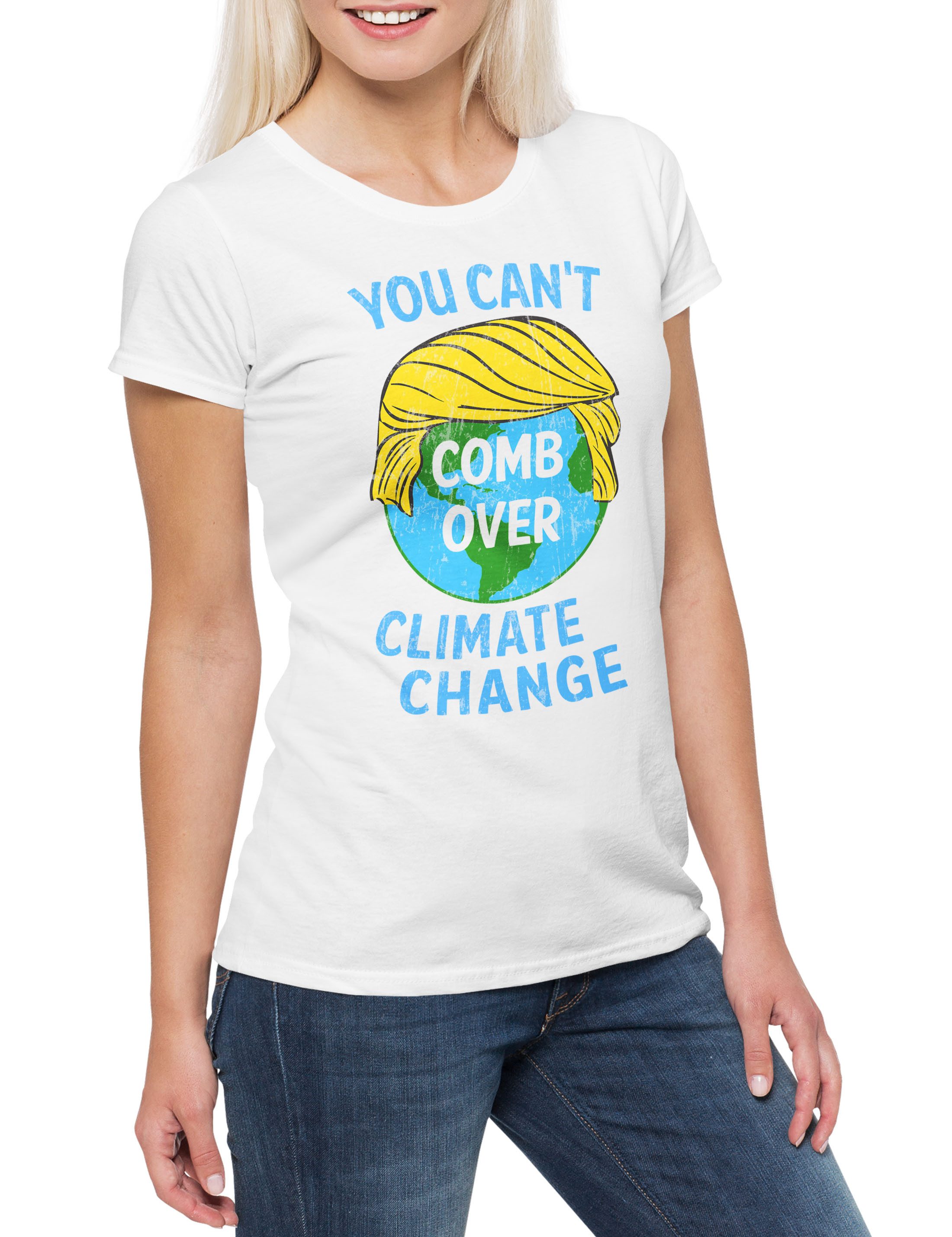 Print-Shirt Climate Change Damen T-Shirt Öko Eco Green Energy Umweltschutz