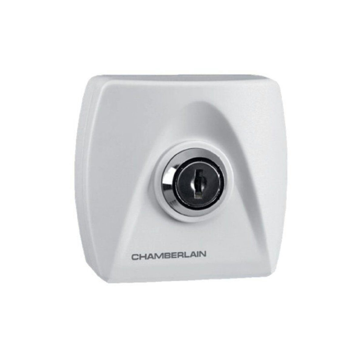 Chamberlain Schalter Schlüsselschalter für Garagentorantriebe inkl zwei Schlüssel Aufputz, Weiß, einfache Montage, 50 mm Durchmesser, IP54-Schutz, Aufputz
