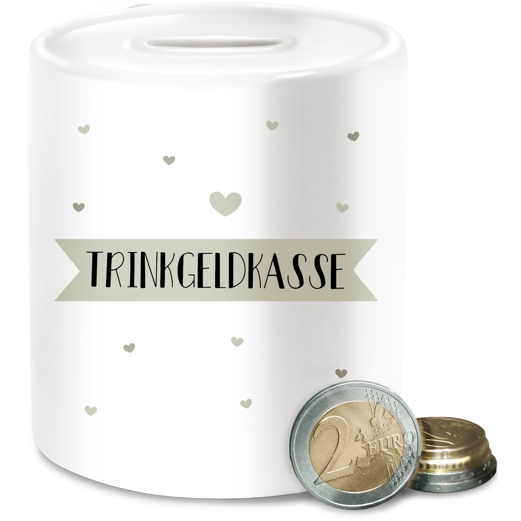 Shirtracer Spardose Trinkgeldkasse - Herzen Deko, (1-tlg), Trinkgeld