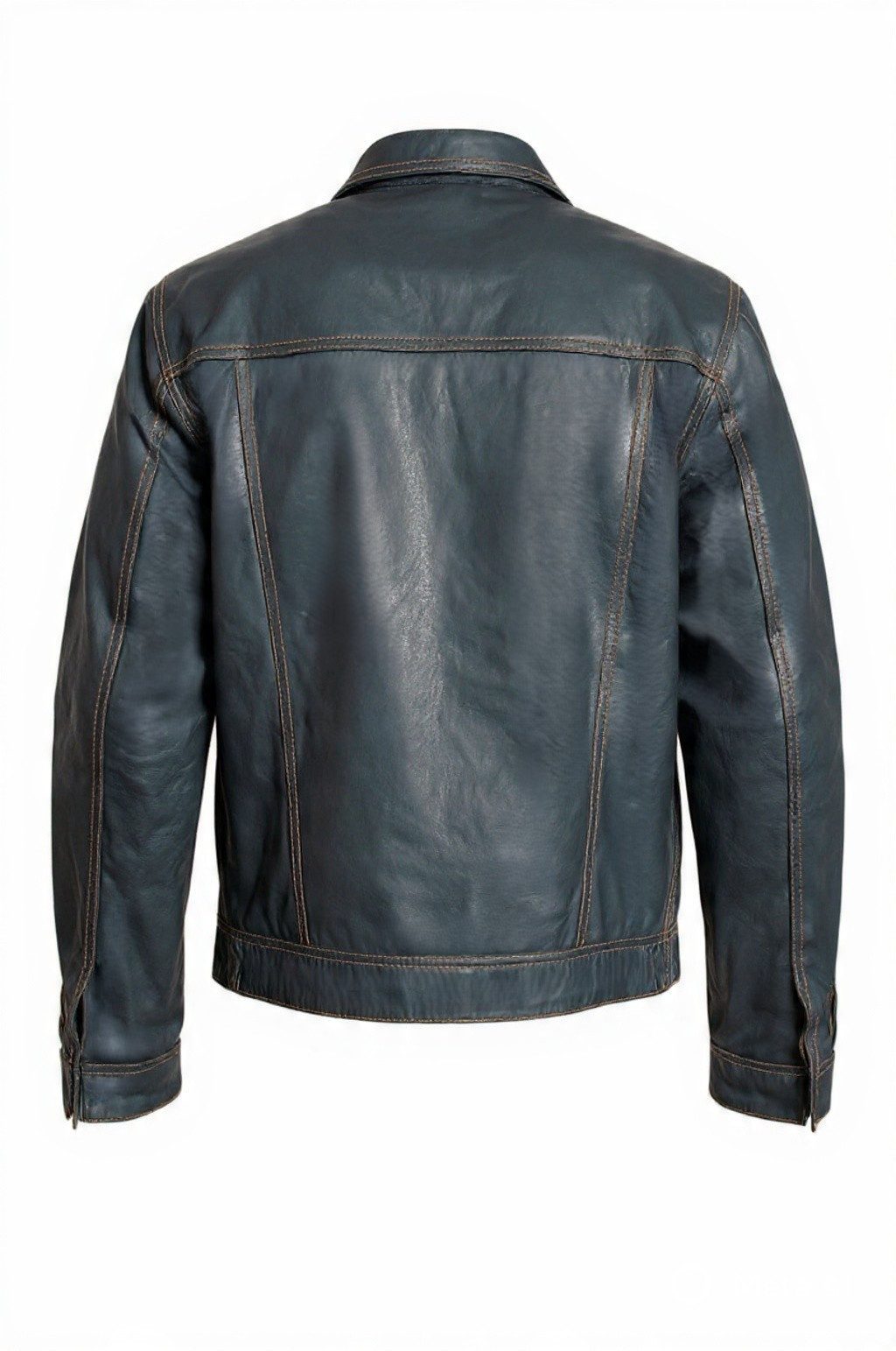Be Noble Lederjacke Denver Jeansjacken Style, abgesetzte Nähte