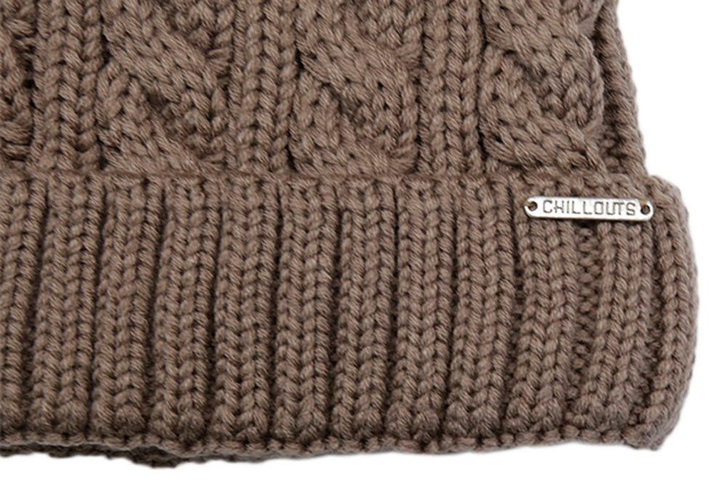 chillouts Bommelmütze Joan Hat Mit Fake-Fur Pom Pom, Zopfmuster