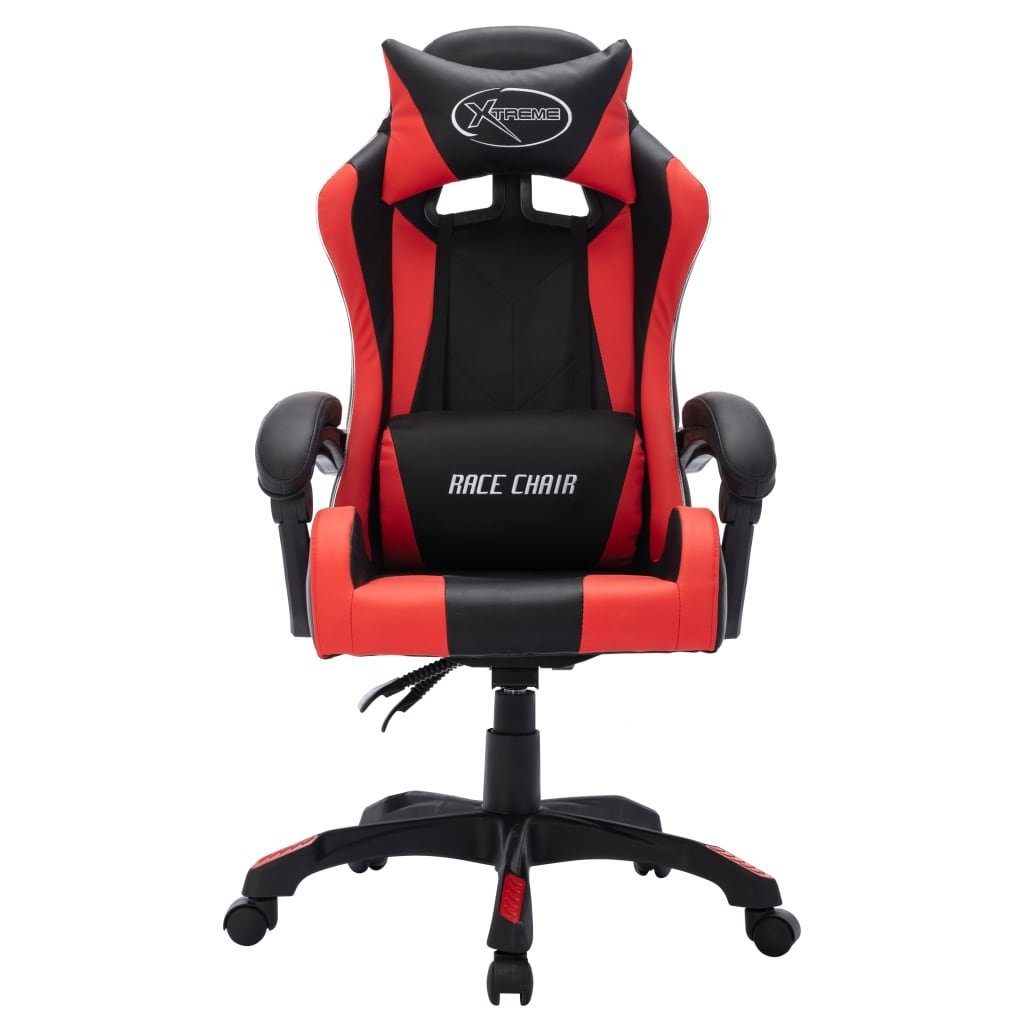 LED-Leuchten Gaming-Stuhl schwarz schwarz Schwarz Bürostuhl St) Kunstleder | RGB Rot vidaXL und und Rot (1 Rot und mit