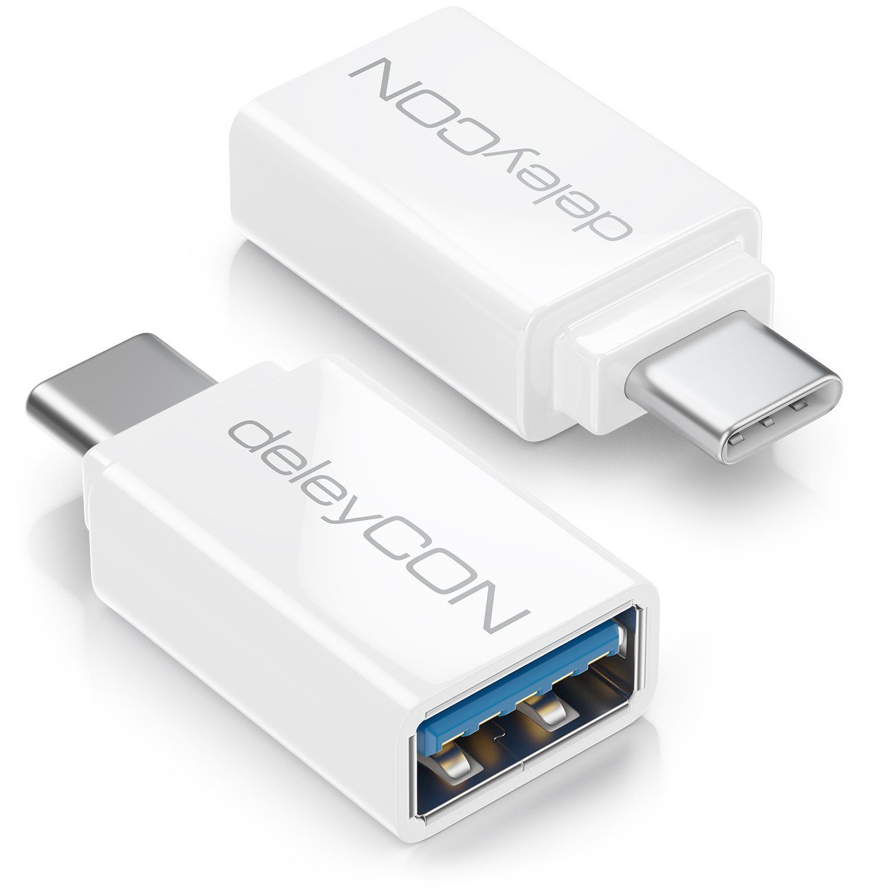 deleyCON 2x USB-A auf USB_C OTG Adapter Handy Smartphone Tablet Smartphone-Adapter