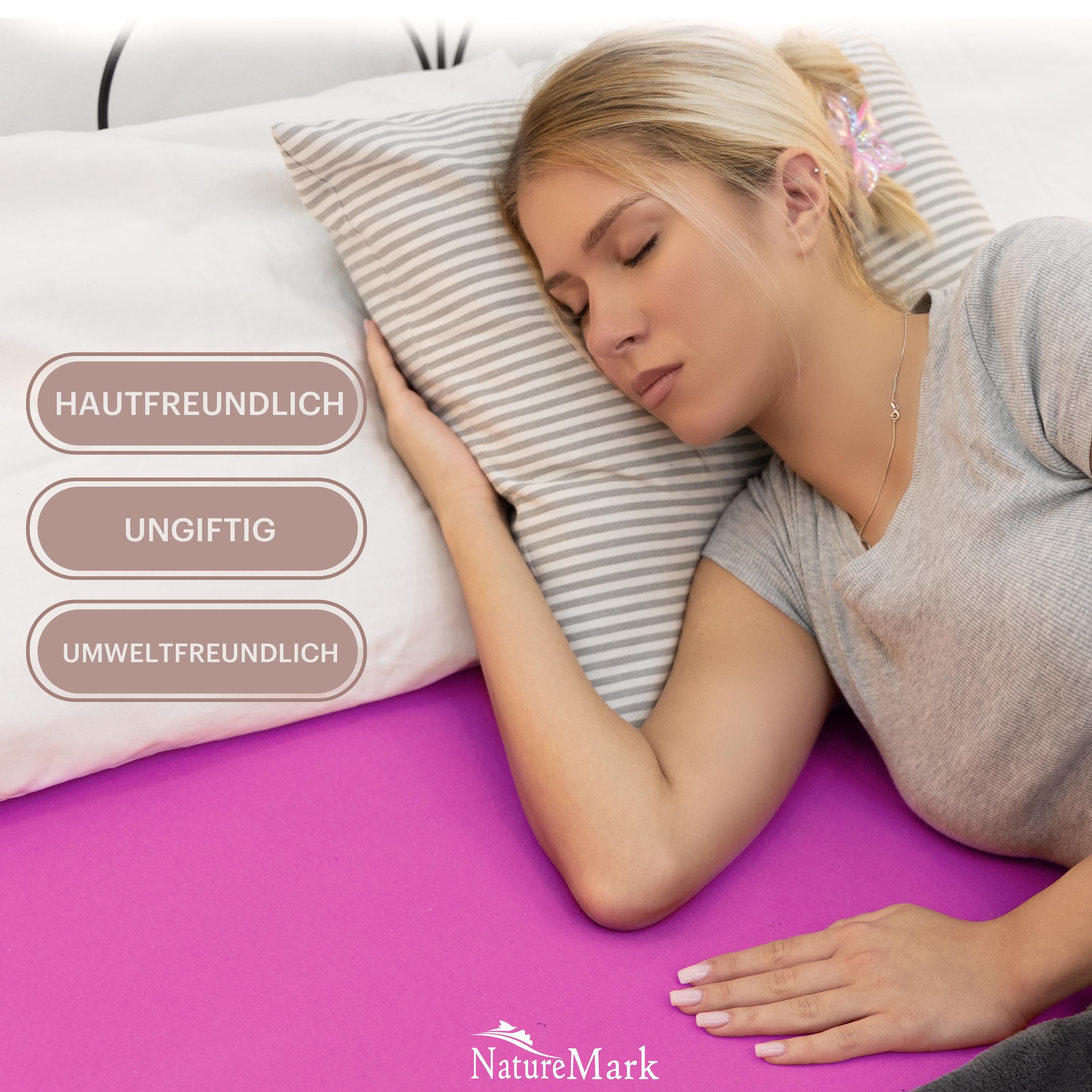 NatureMark Spannbettlaken Boxspringbett Spannbetttuch 200x220cm, Baumwolle, Gummizug: rundum, (1 Stück), 40 cm Steghöhe - 200 x 220cm Spannbetttuch, Pink – Bild 2 von 5