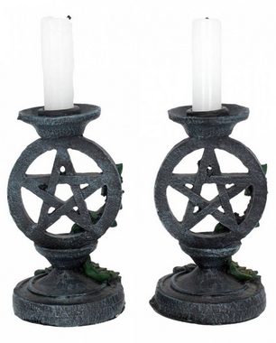 Horror-Shop Kerzenständer Altertümliche Kerzenständer mit Pentagramm Design